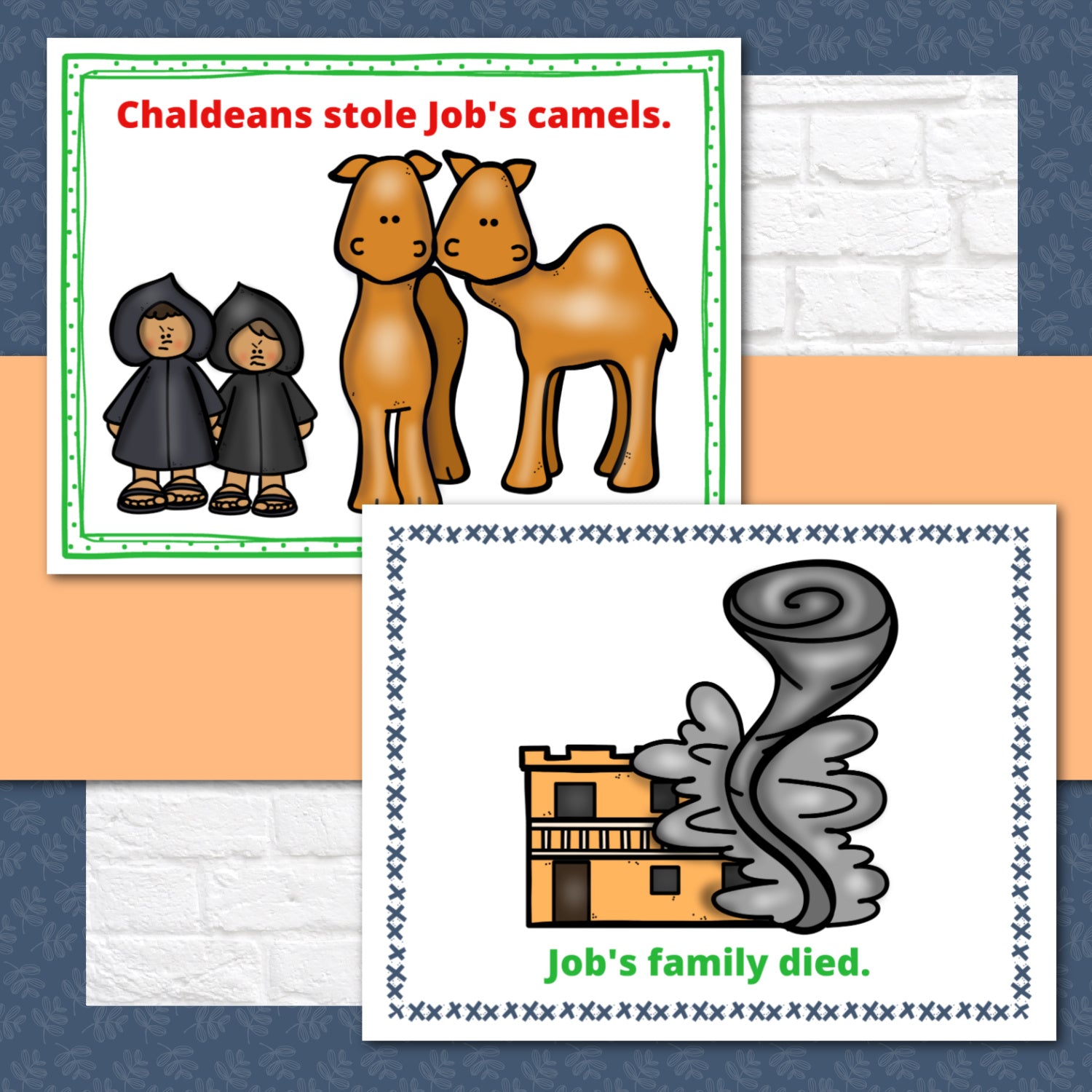 Job Bible Story Teaching Posters and Mini Cards