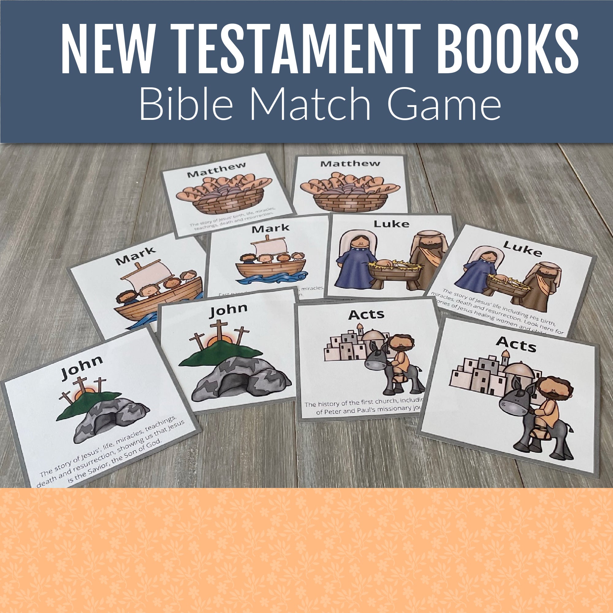 Bible Match Game - Bible Memory Game for New Testament Books of the Bible