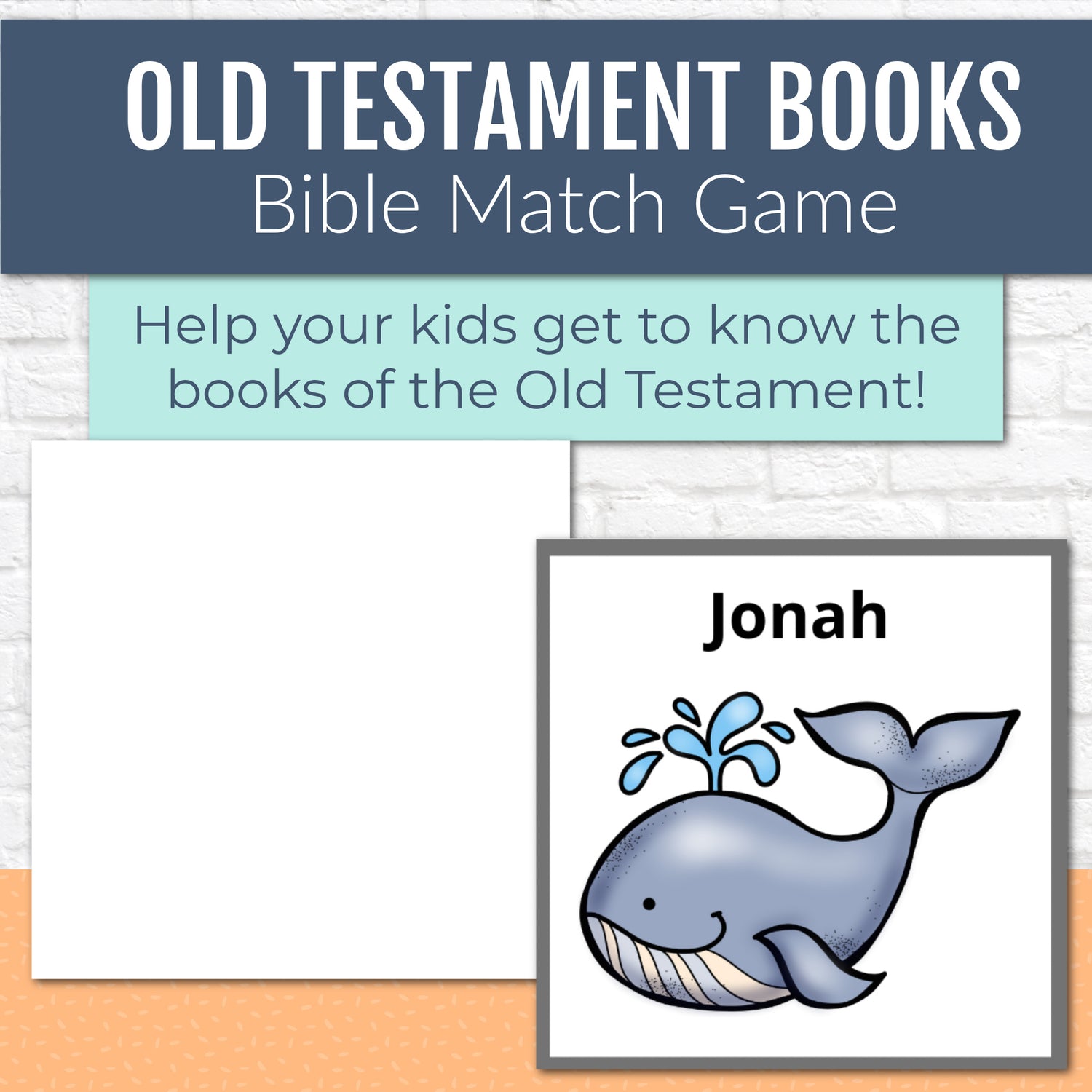 Bible Match Game for Old Testament Books, Bible Games for Youth