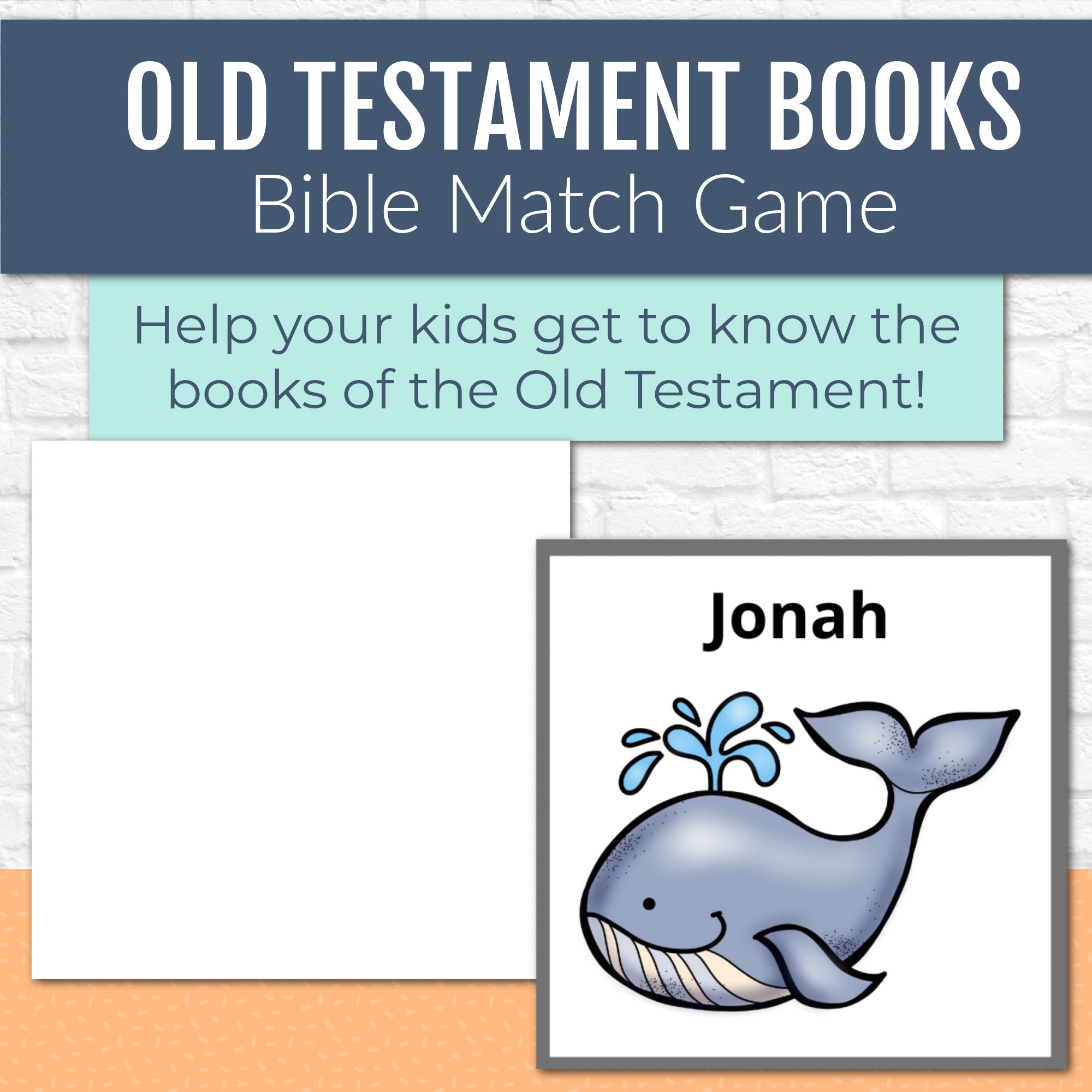 Bible Match Game for Old Testament Books, Bible Games for Youth
