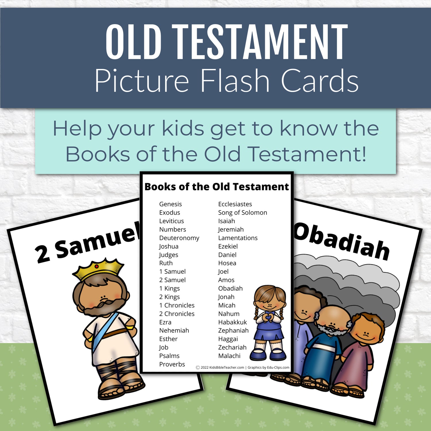 Old Testament Books of the Bible Flash Cards with Pictures