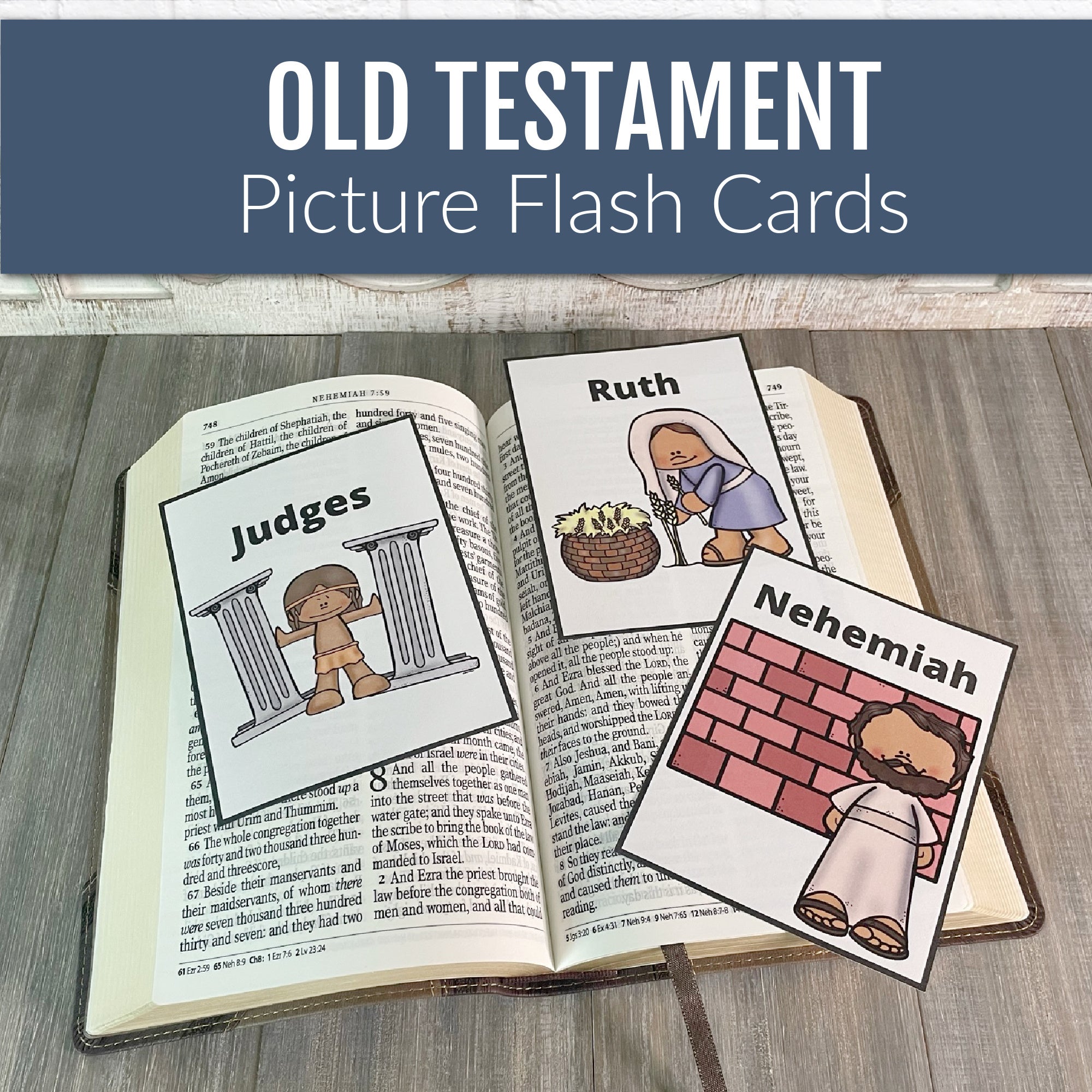 Old Testament Books of the Bible Flash Cards with Pictures