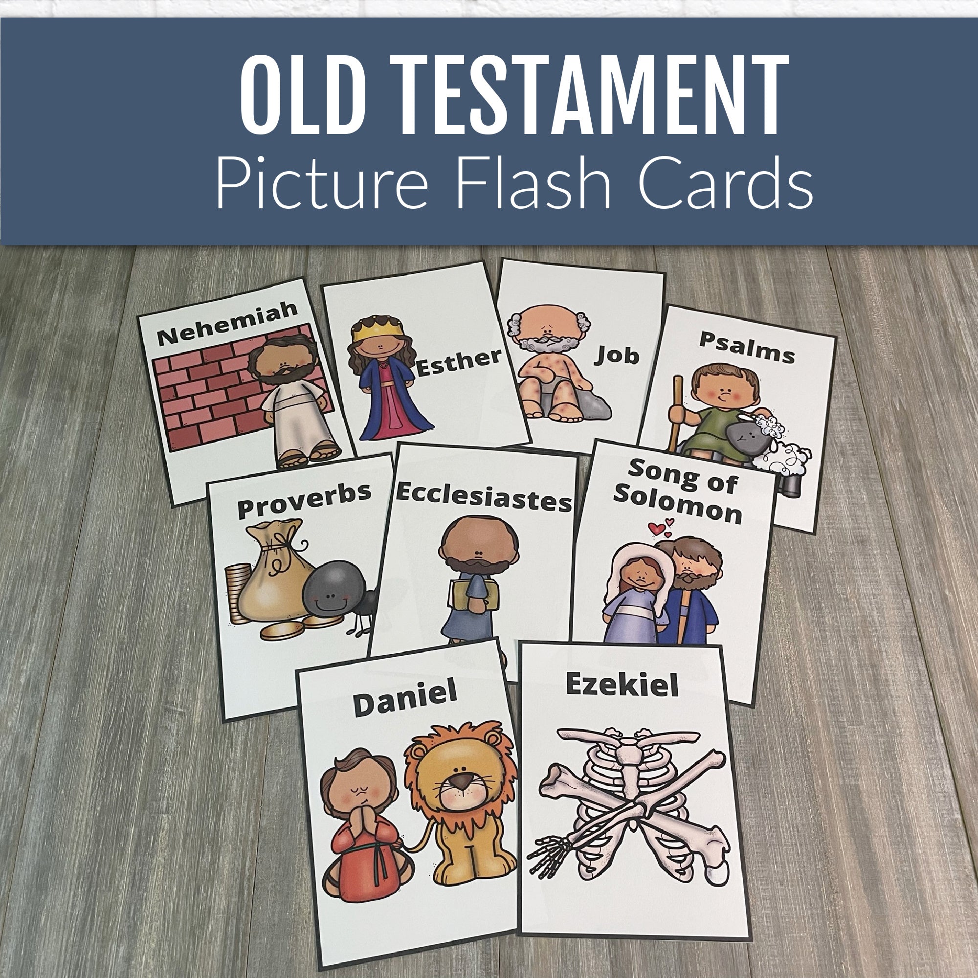 Old Testament Books of the Bible Flash Cards with Pictures