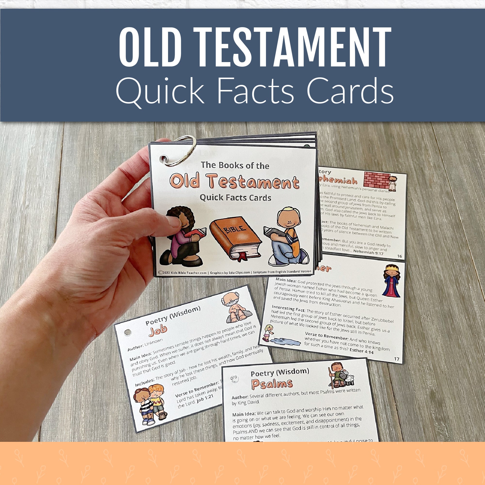 Old Testament Books of the Bible Quick Facts Cards