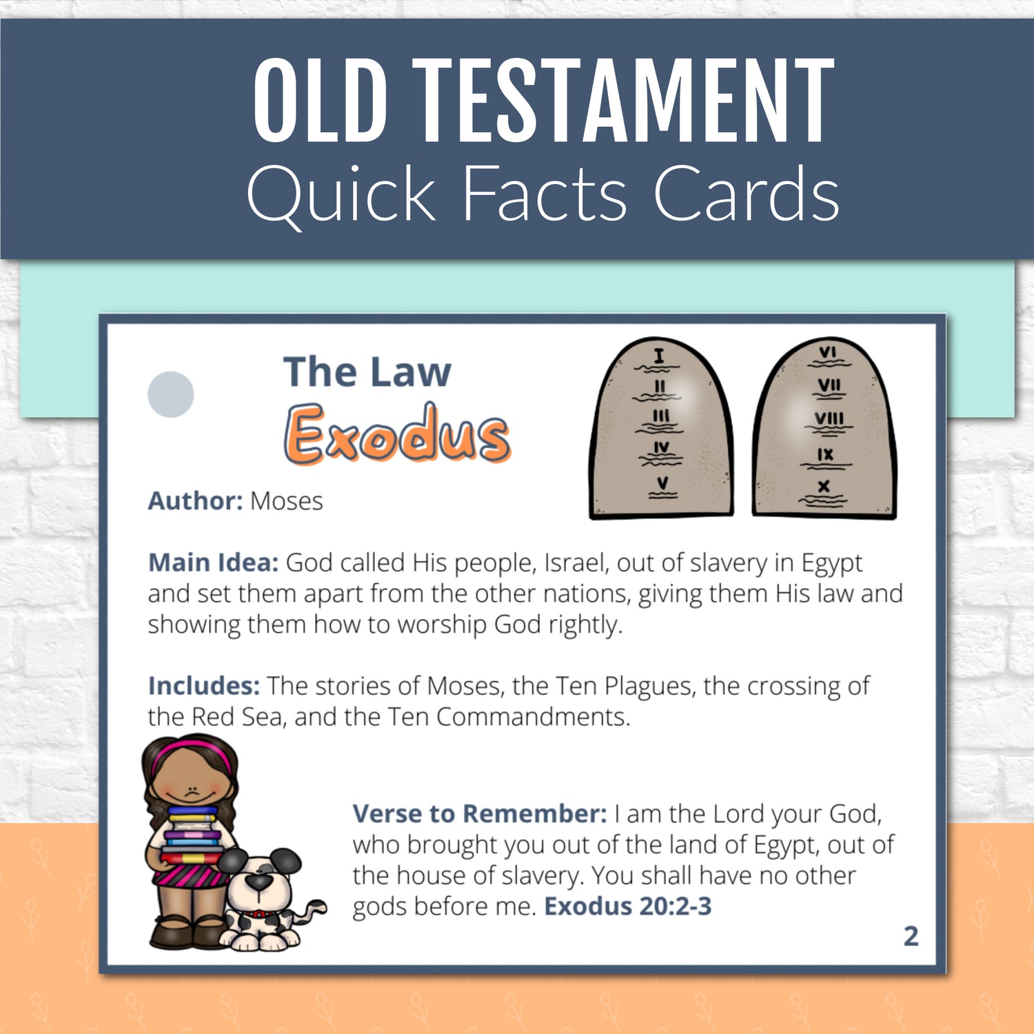Old Testament Books of the Bible Quick Facts Cards