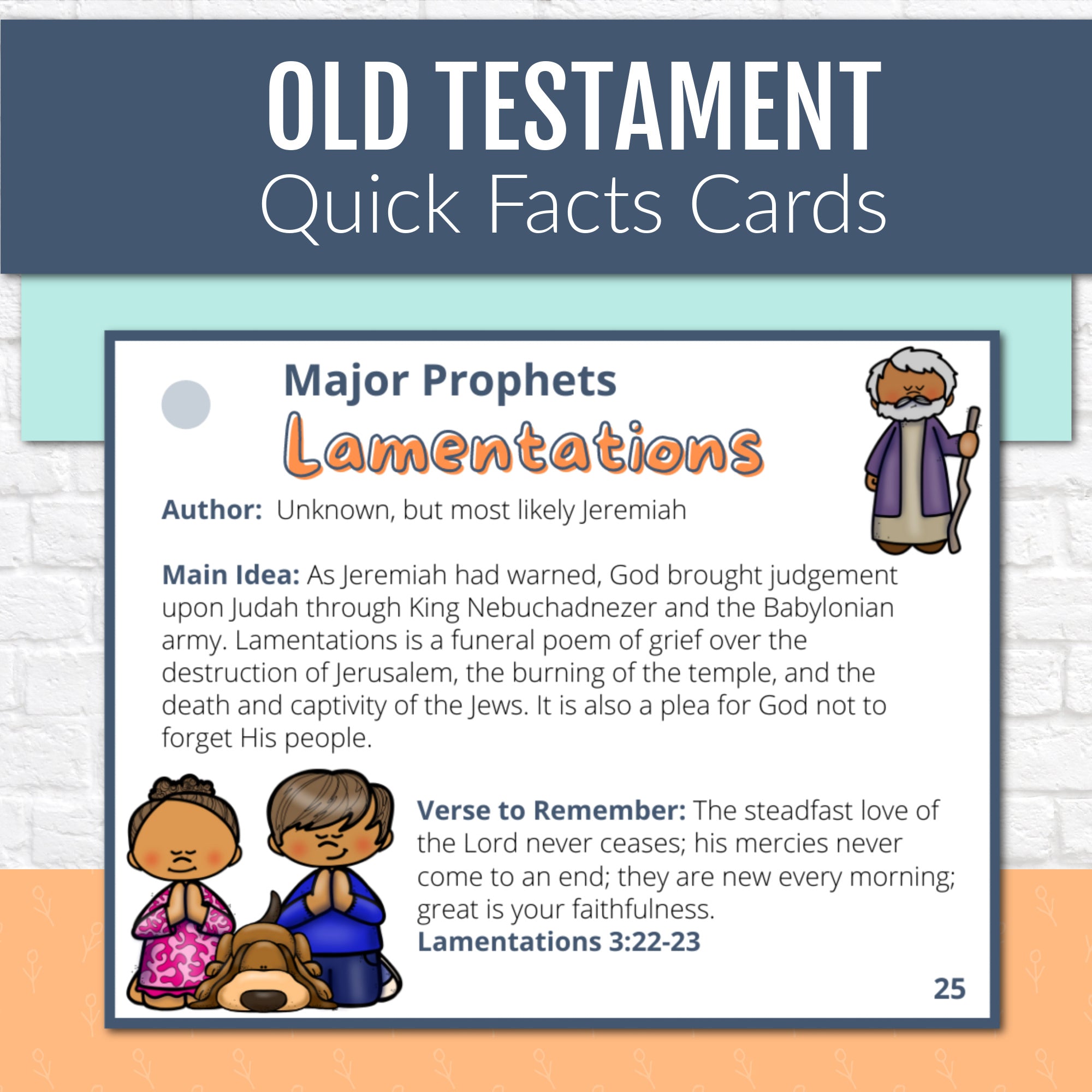 Old Testament Books of the Bible Quick Facts Cards