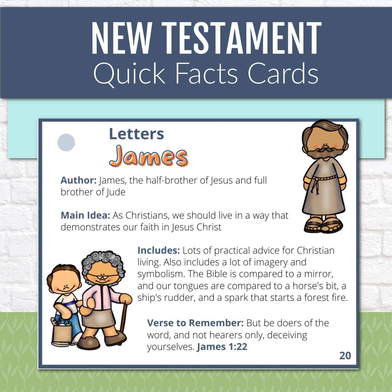 New Testament Books of the Bible Quick Facts Cards, Instant DIGITAL DOWNLOAD