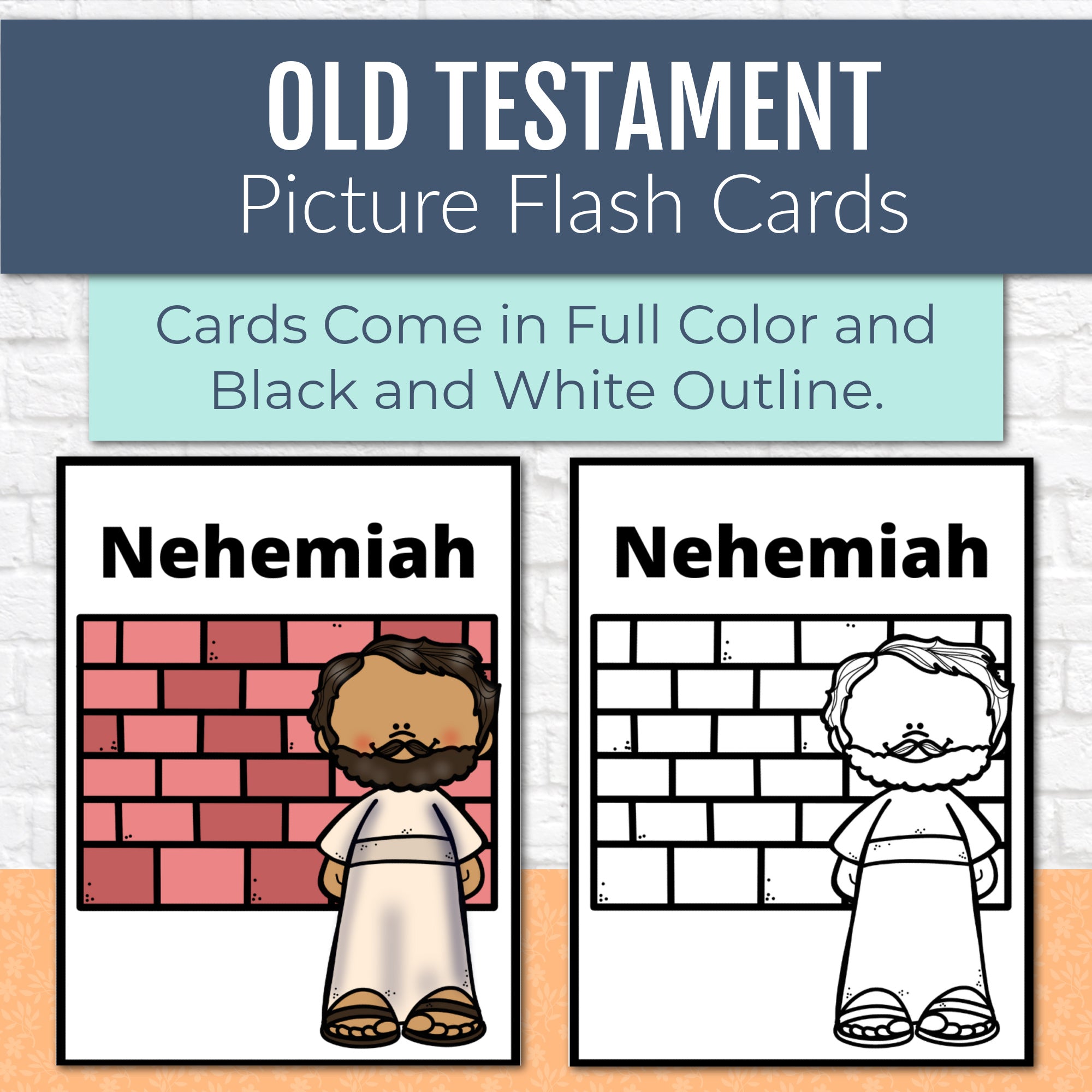 Old Testament Books of the Bible Flash Cards with Pictures