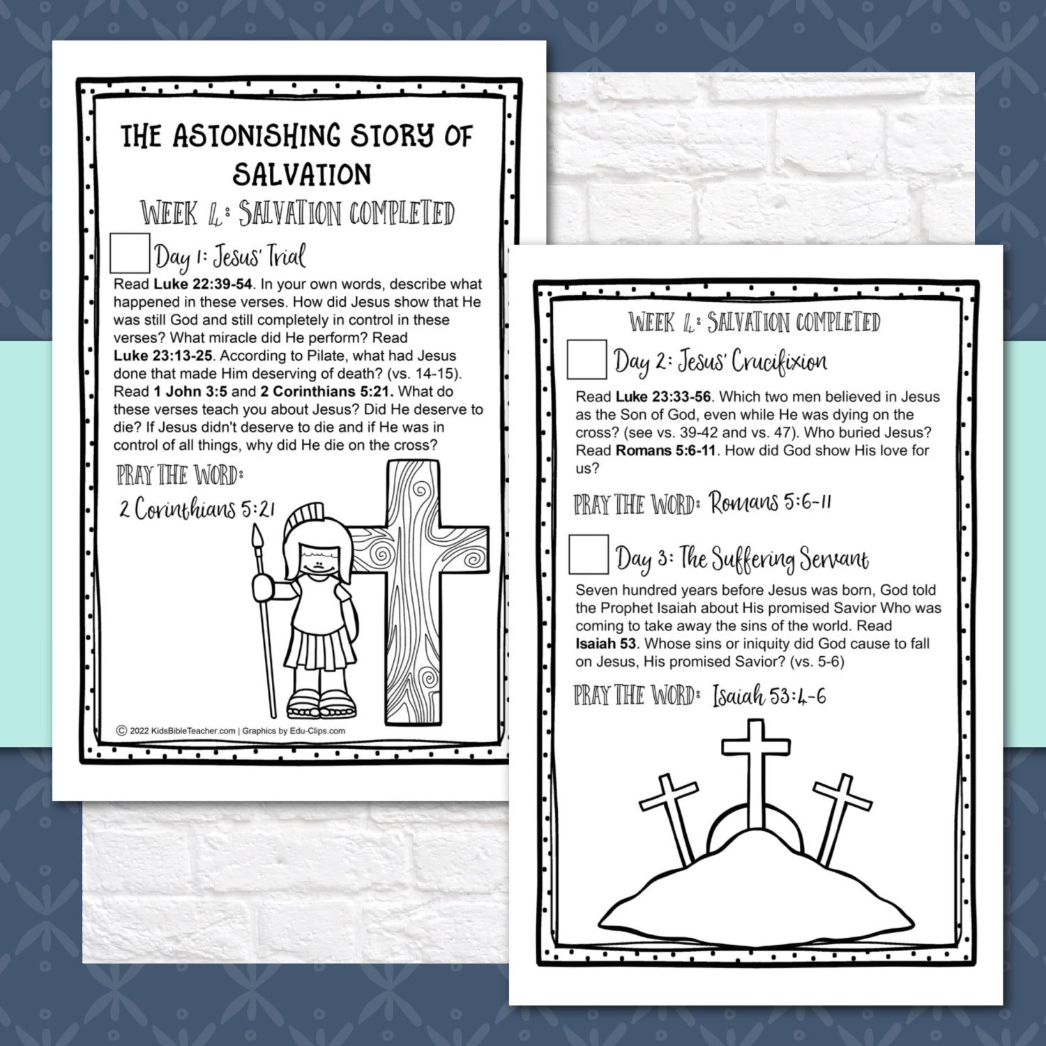 Salvation Bible Reading Pages - Six Week Bible Reading Plan for 1st - 6th Grades