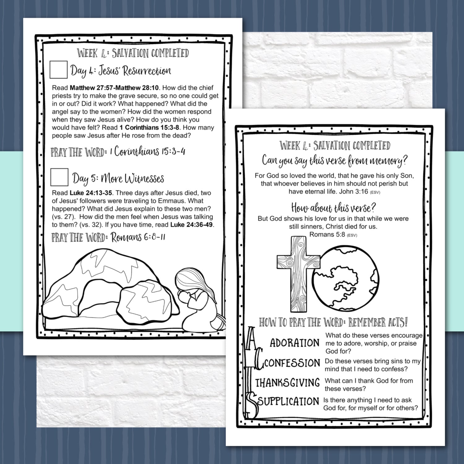 Salvation Bible Reading Pages - Six Week Bible Reading Plan for 1st - 6th Grades