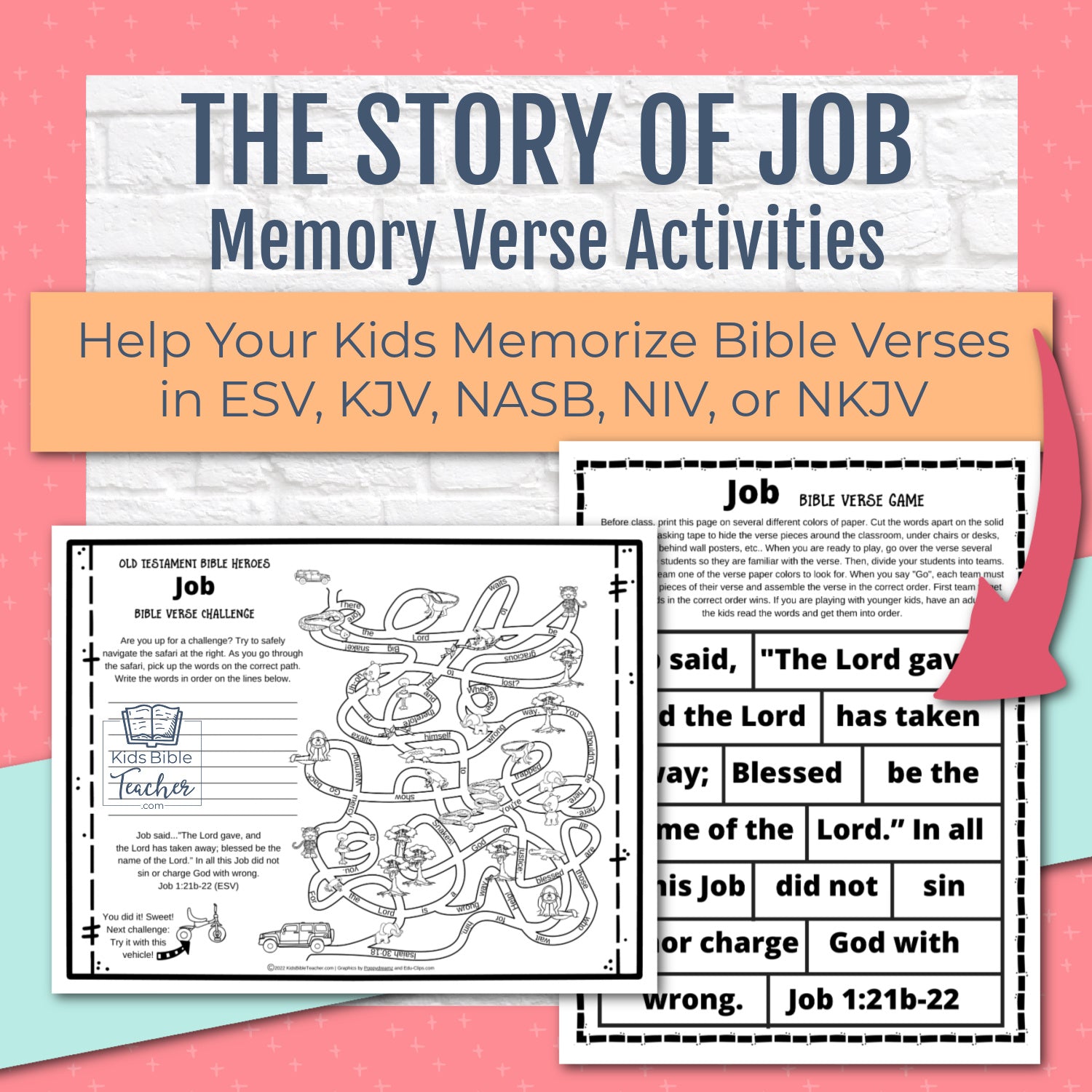 Job Bible Story Complete Lesson Pack for Kindergarten through 6th Grades