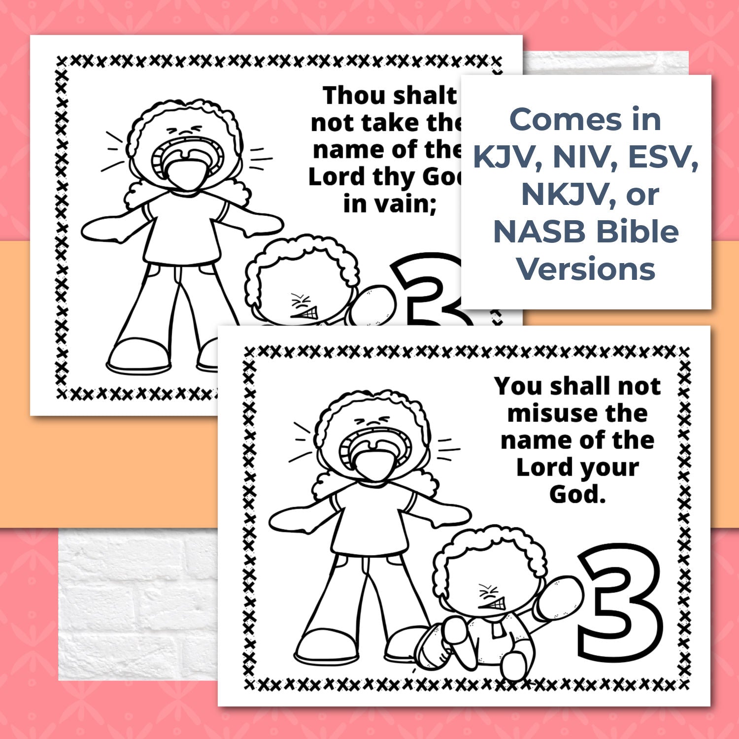 Ten Commandments Activity Booklet Pages for Protestants