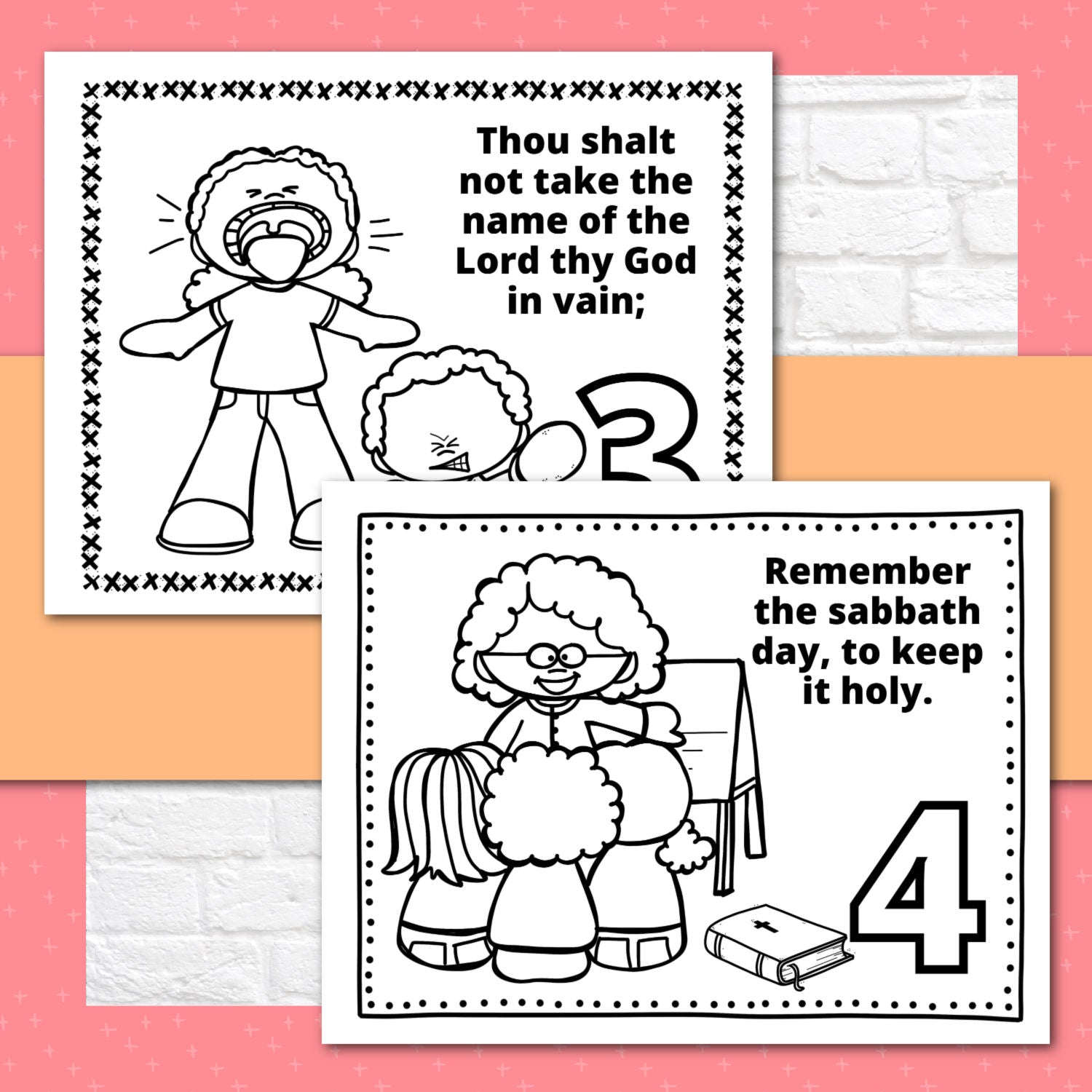 Ten Commandments Activity Booklet Pages for Protestants