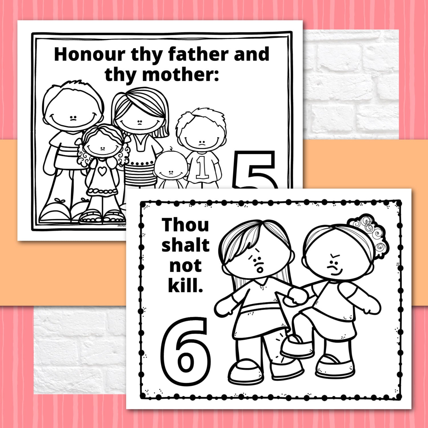 Ten Commandments Activity Booklet Pages for Protestants