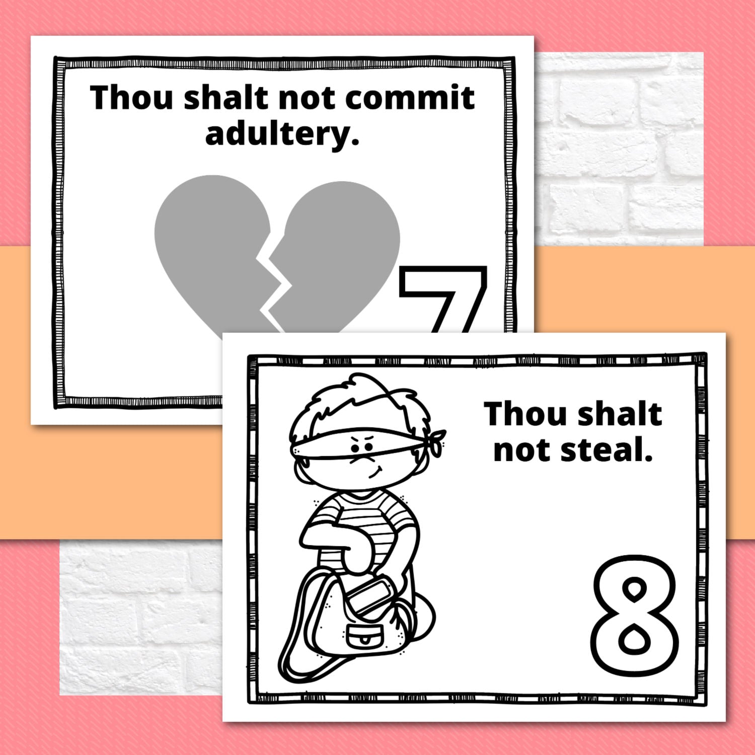 Ten Commandments Activity Booklet Pages for Protestants