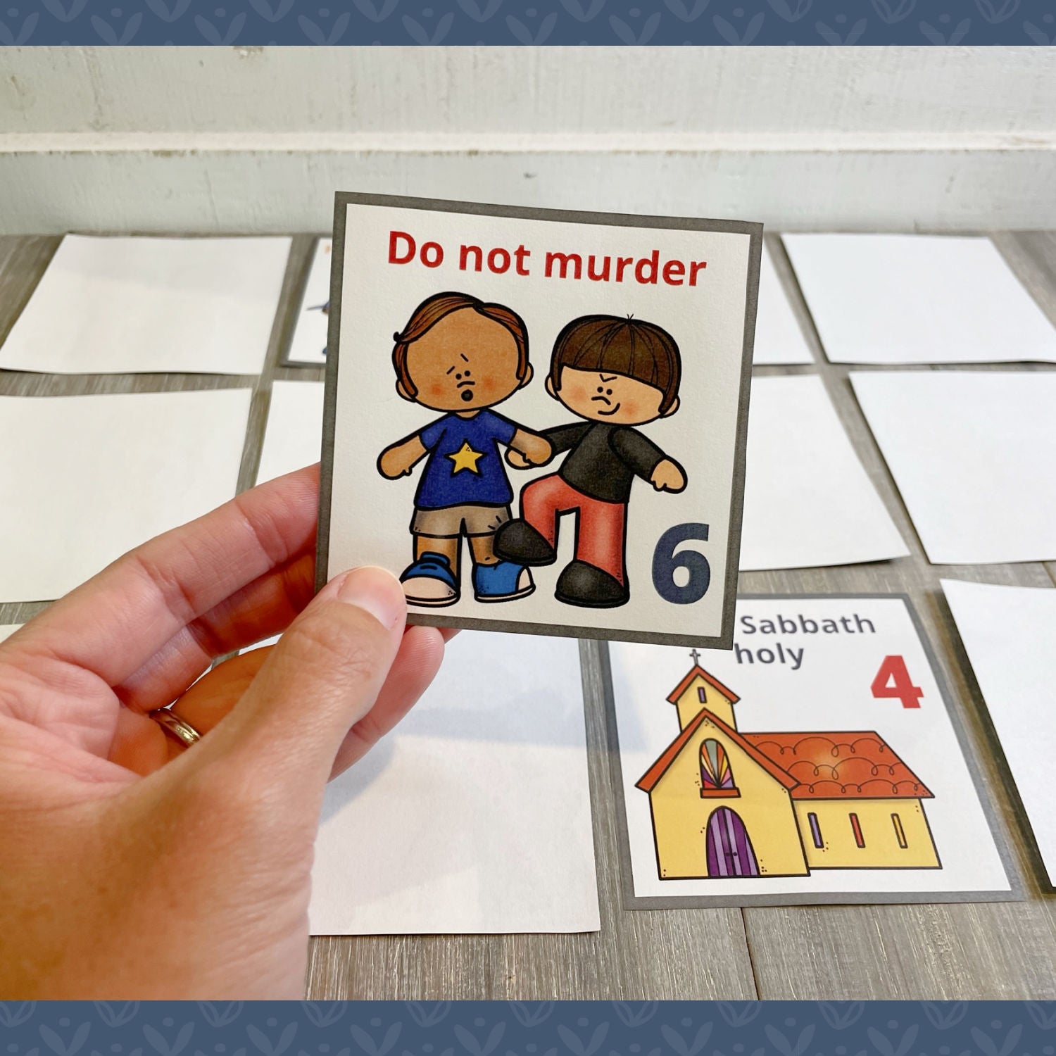Ten Commandments Match Game for Kids - Bible Memory Game (Protestant)