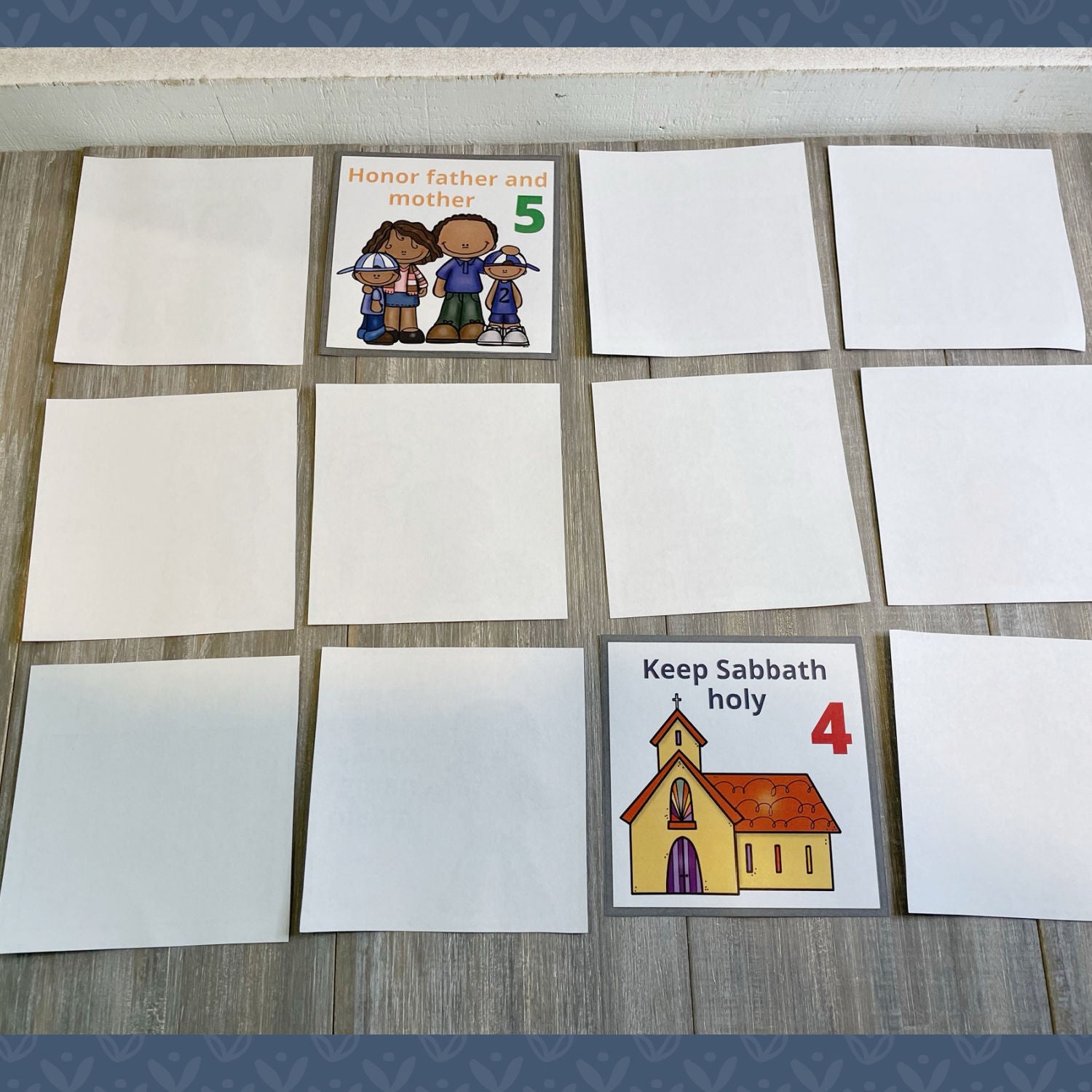 Ten Commandments Match Game for Kids - Bible Memory Game (Protestant)