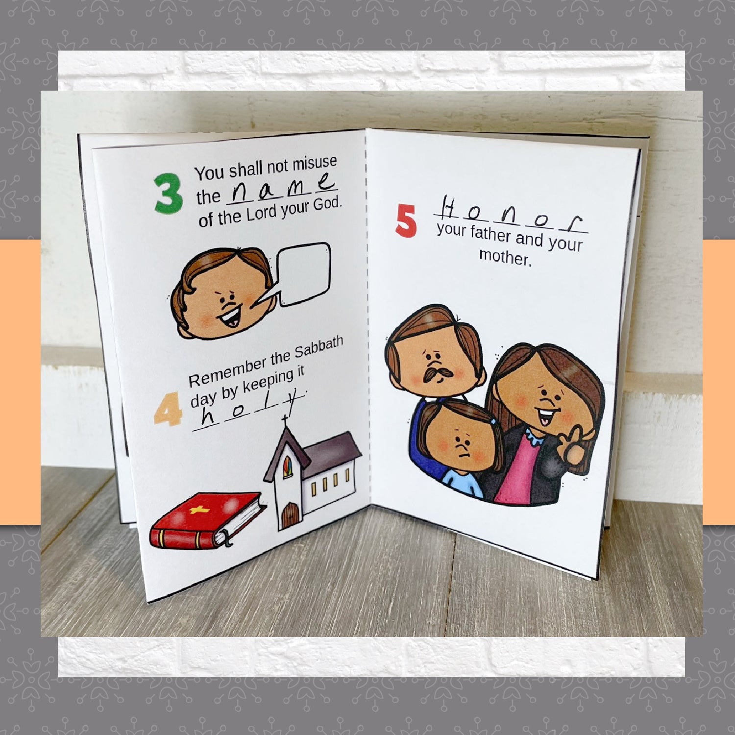 Ten Commandments Mini Book Craft Activity