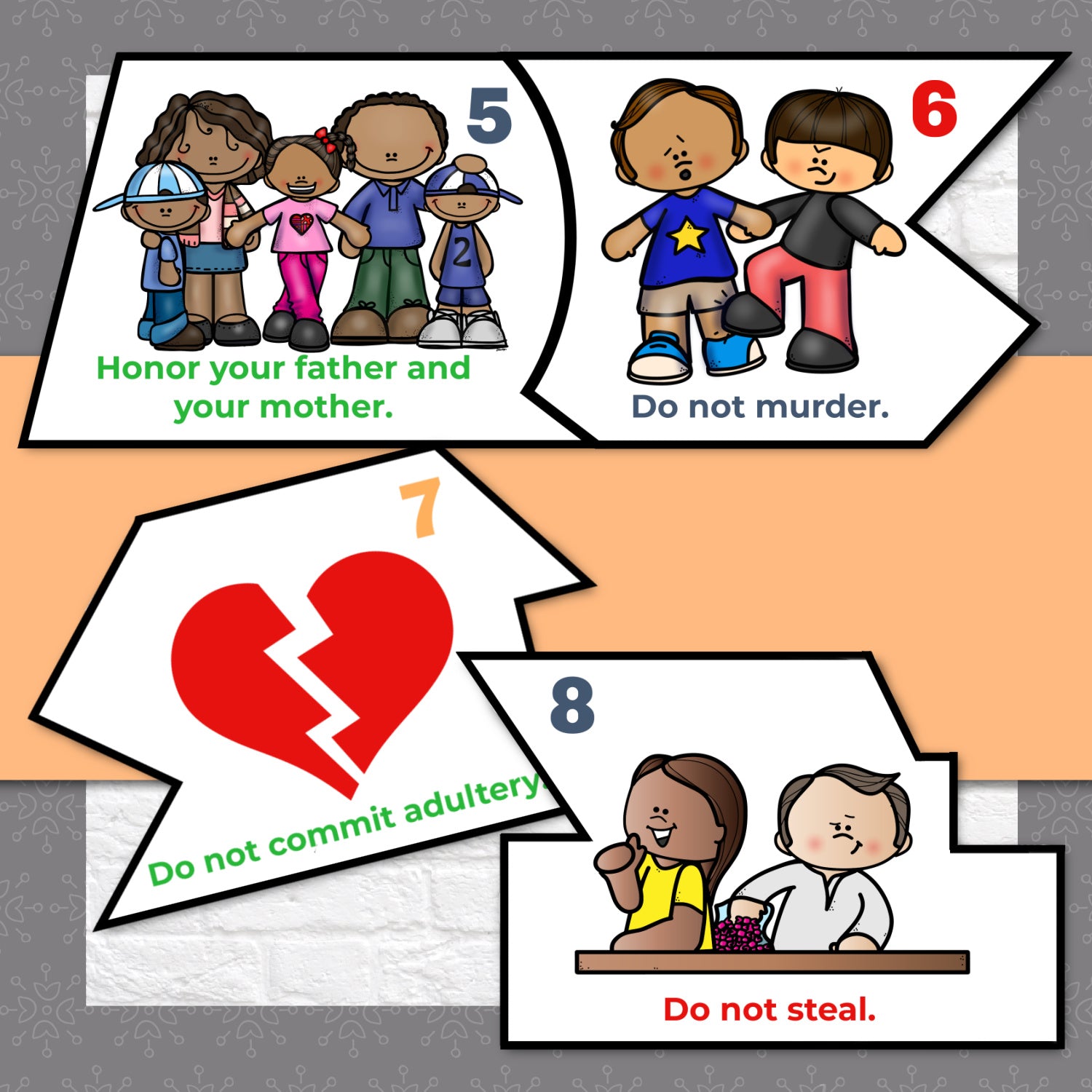 Huge Ten Commandments Puzzle - Ten Commandments Activity for Kids