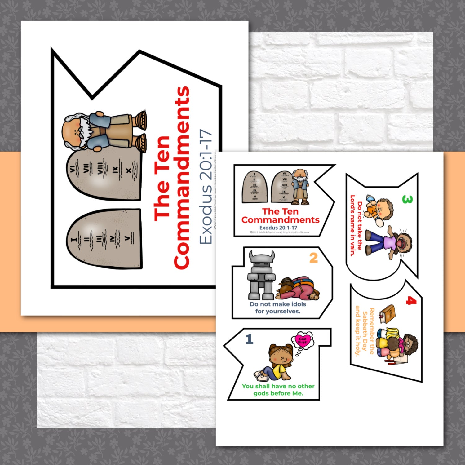Huge Ten Commandments Puzzle - Ten Commandments Activity for Kids