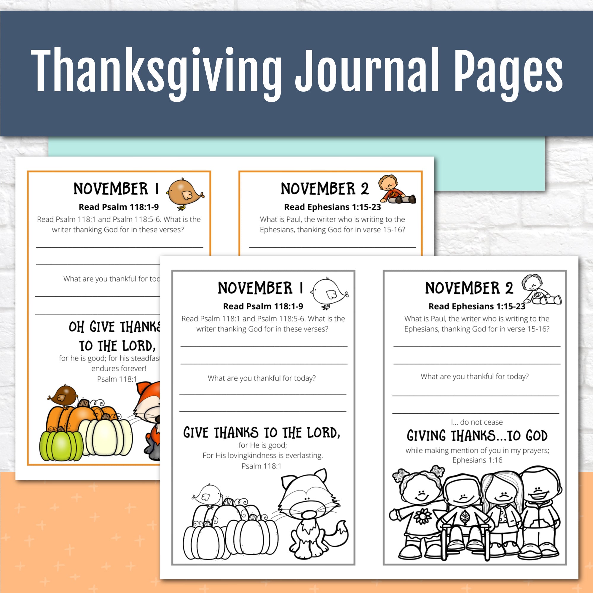 Thanksgiving Journal Pages Special Offer