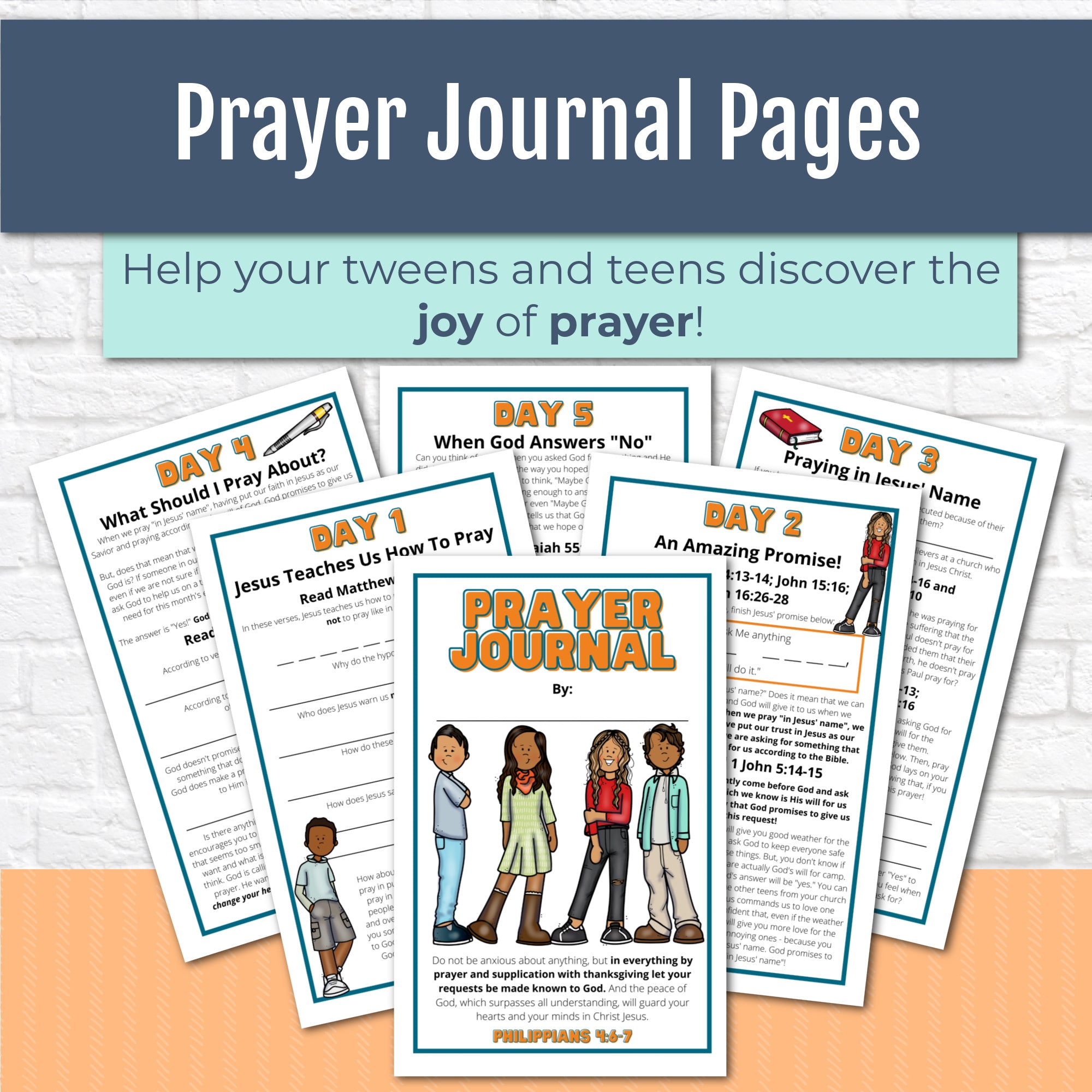 Prayer Journal Pages for Tweens and Teens