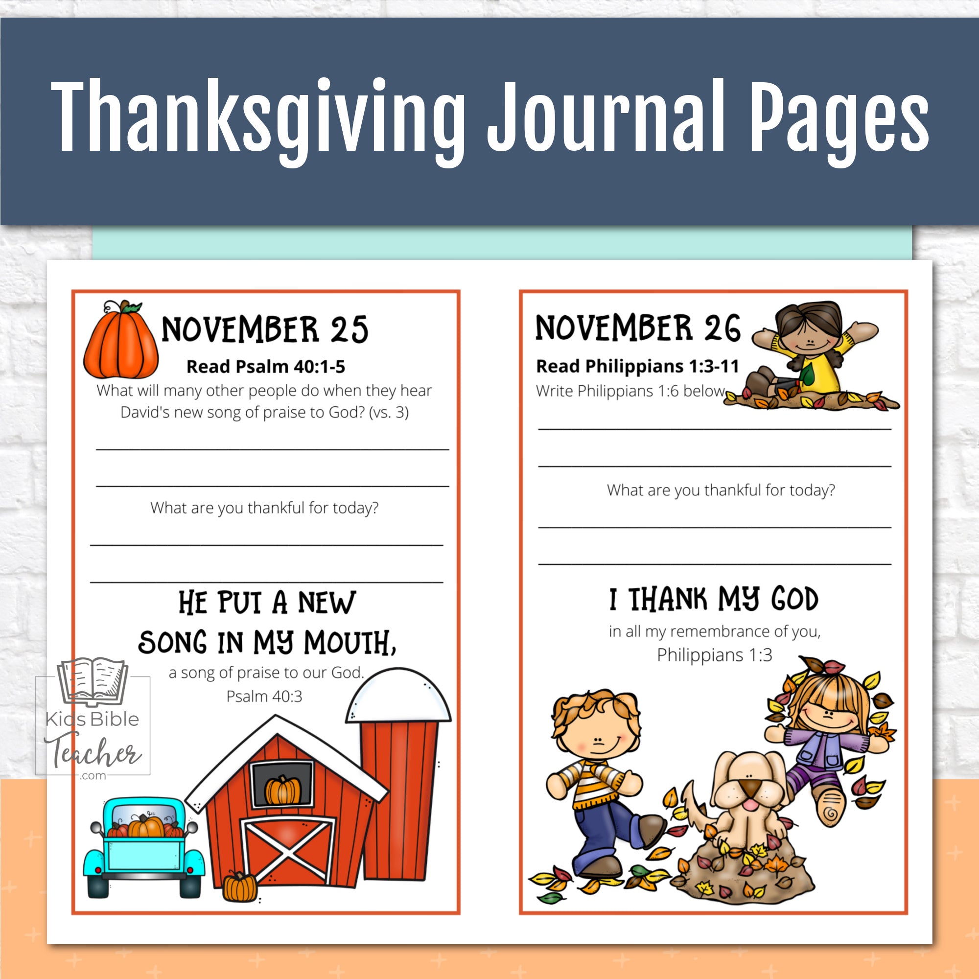 Thanksgiving Journal Pages Special Offer
