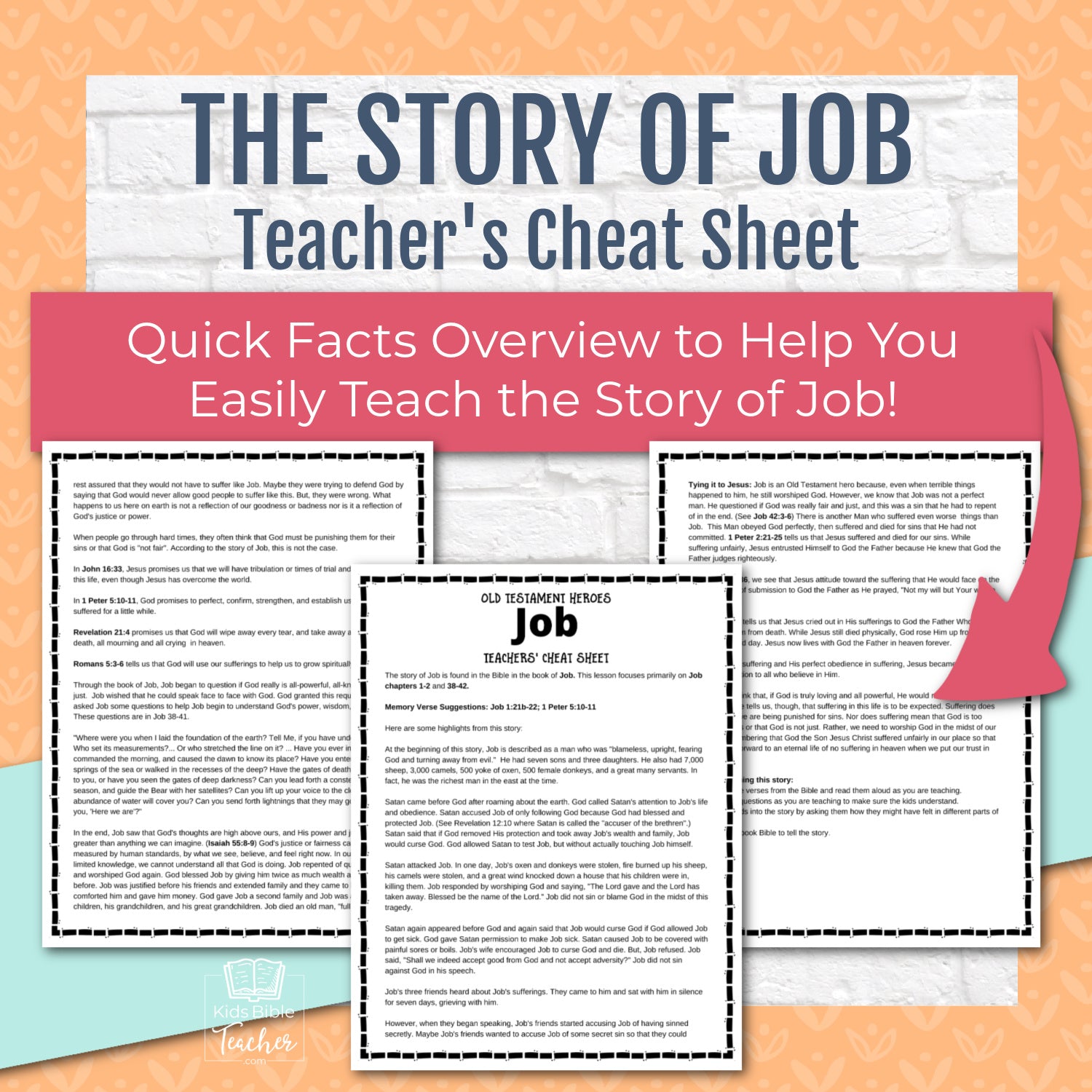 Job Bible Story Complete Lesson Pack for Kindergarten through 6th Grades