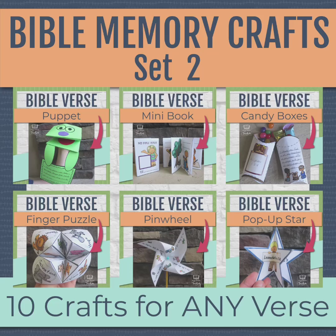 10 Bible Crafts to Help Kids Memorize ANY Bible Verses Set Two