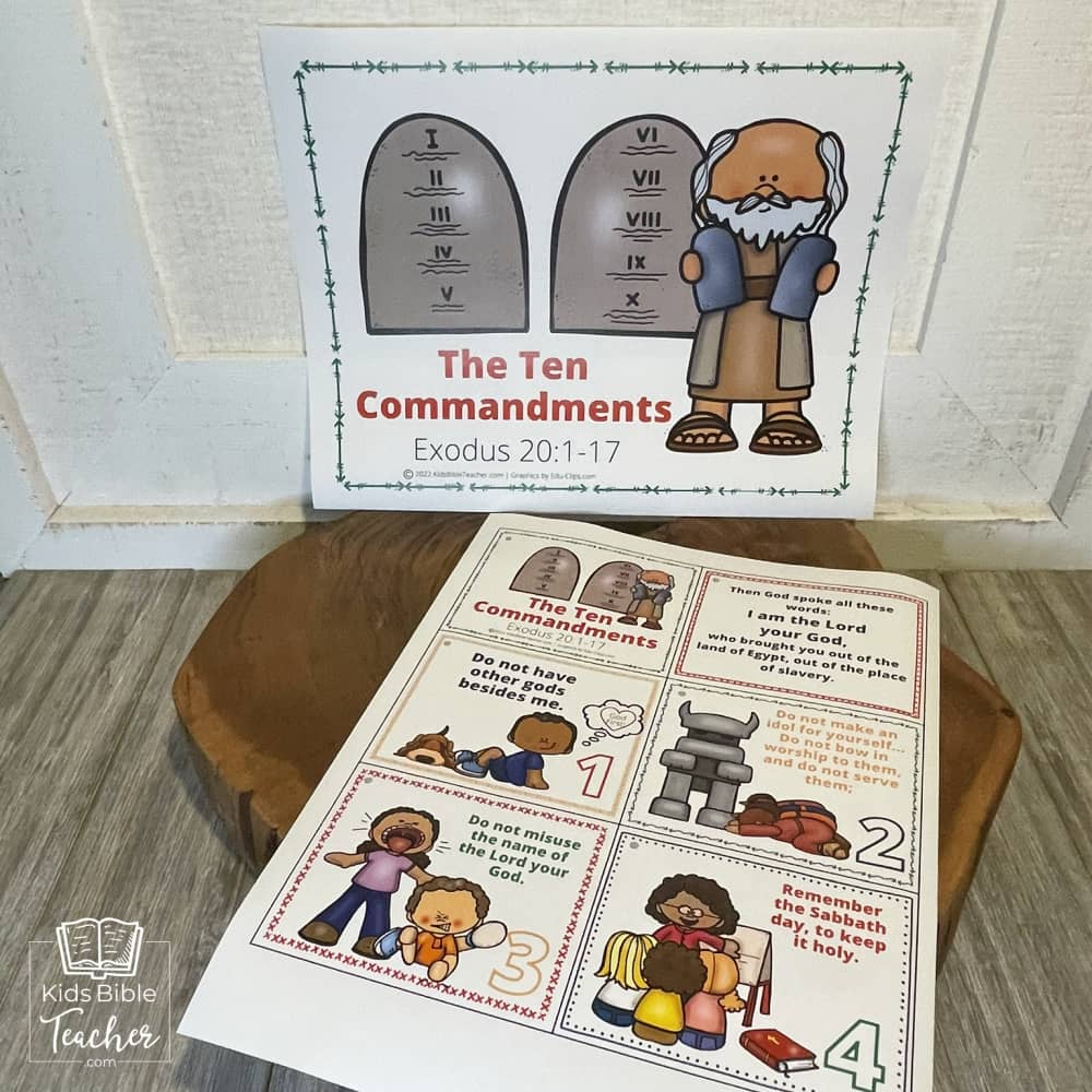 Ten Commandments Teaching Posters and Mini Cards for Protestants