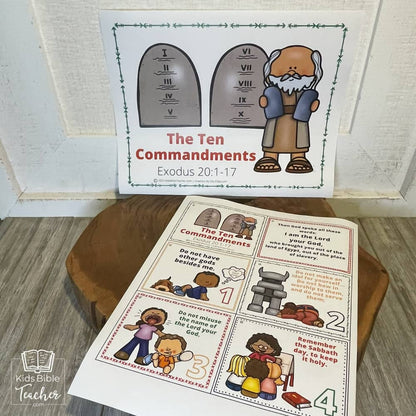 Ten Commandments Teaching Posters and Mini Cards for Protestants