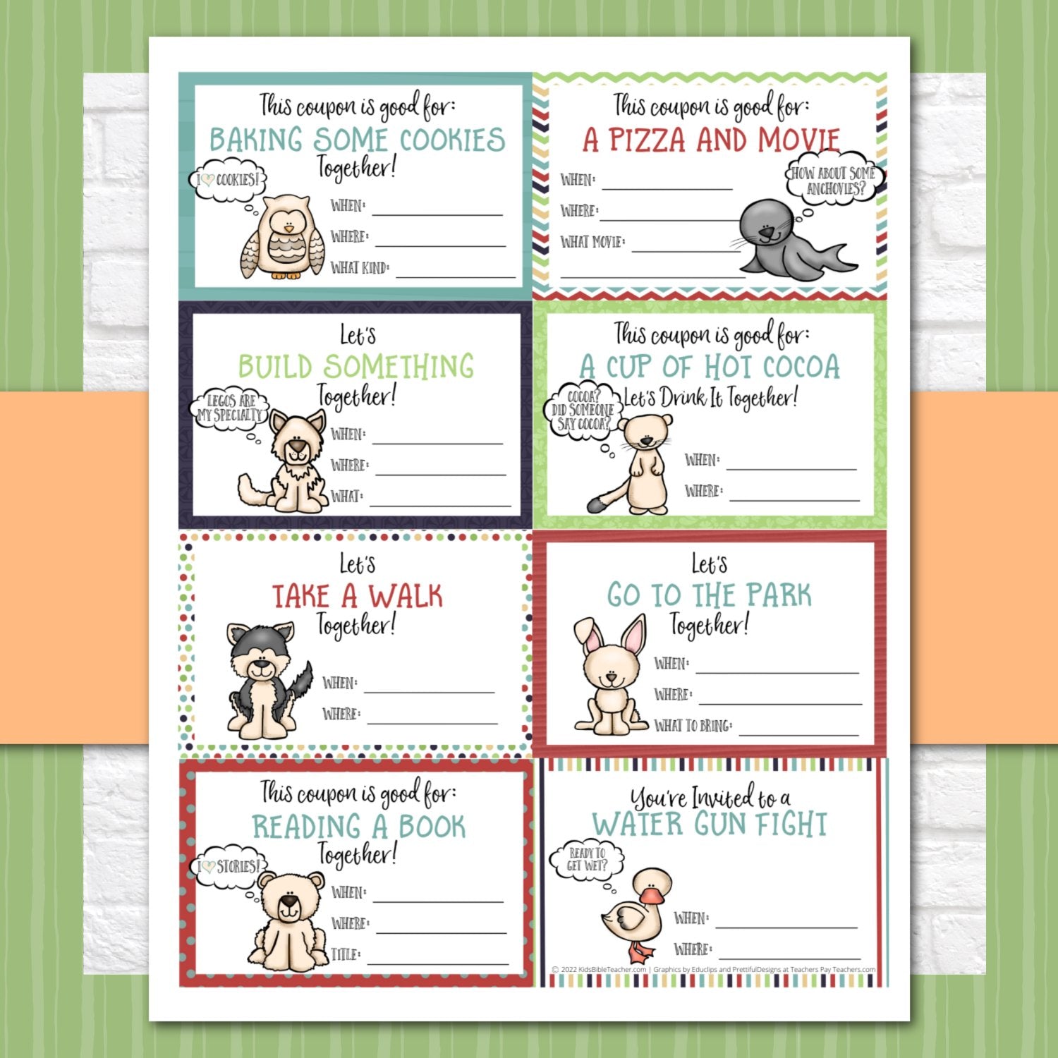 Love Coupons with Activities for the Family - 32 Relationship Building Cards