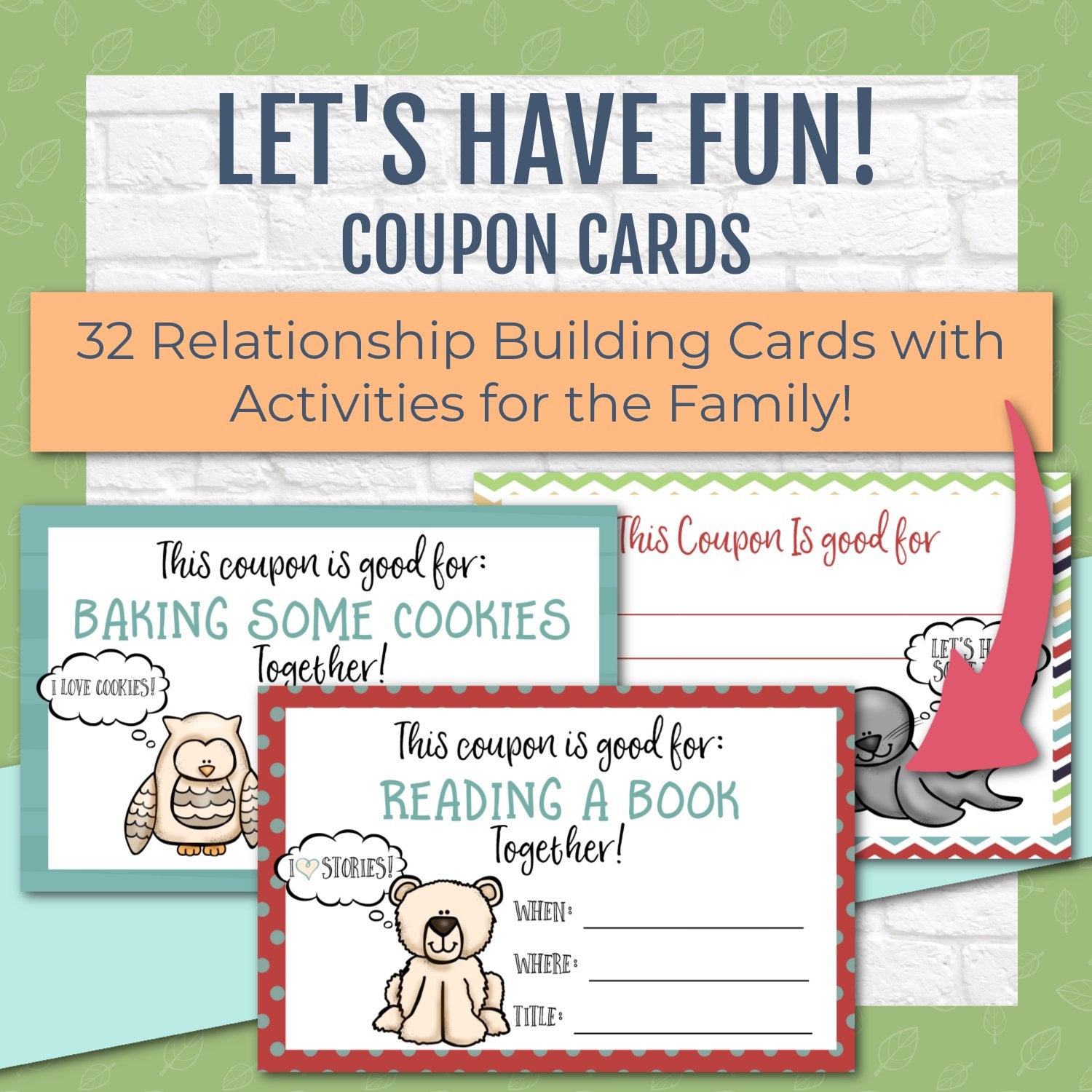 Love Coupons with Activities for the Family - 32 Relationship Building Cards