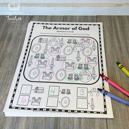Armor of God Bible Activity Pages for Preschool–1st Grade (Ephesians 6)