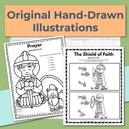 Armor of God Bible Activity Pages for Preschool–1st Grade (Ephesians 6)