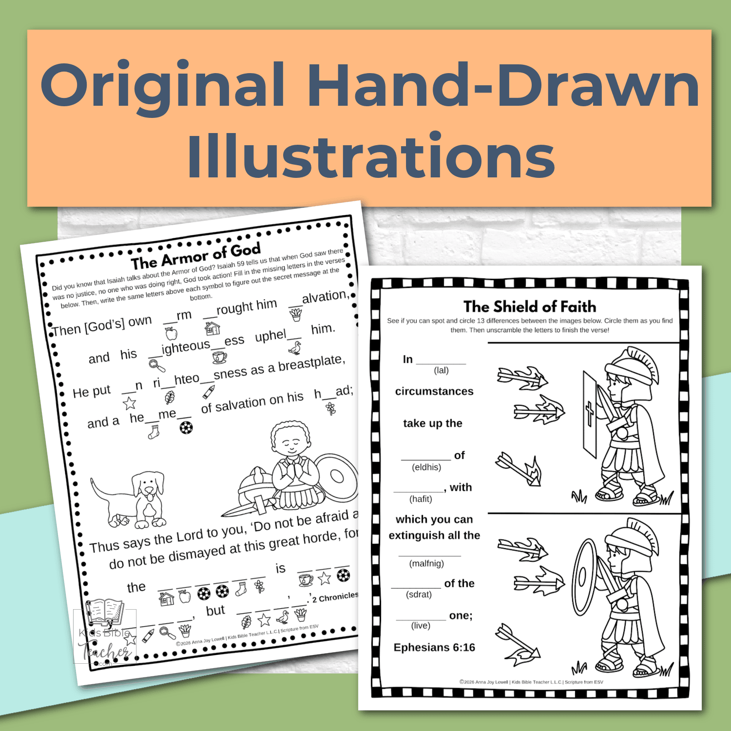 Armor of God Bible Activity Pages for 2nd - 6th Graders - Ephesians 6:10-18
