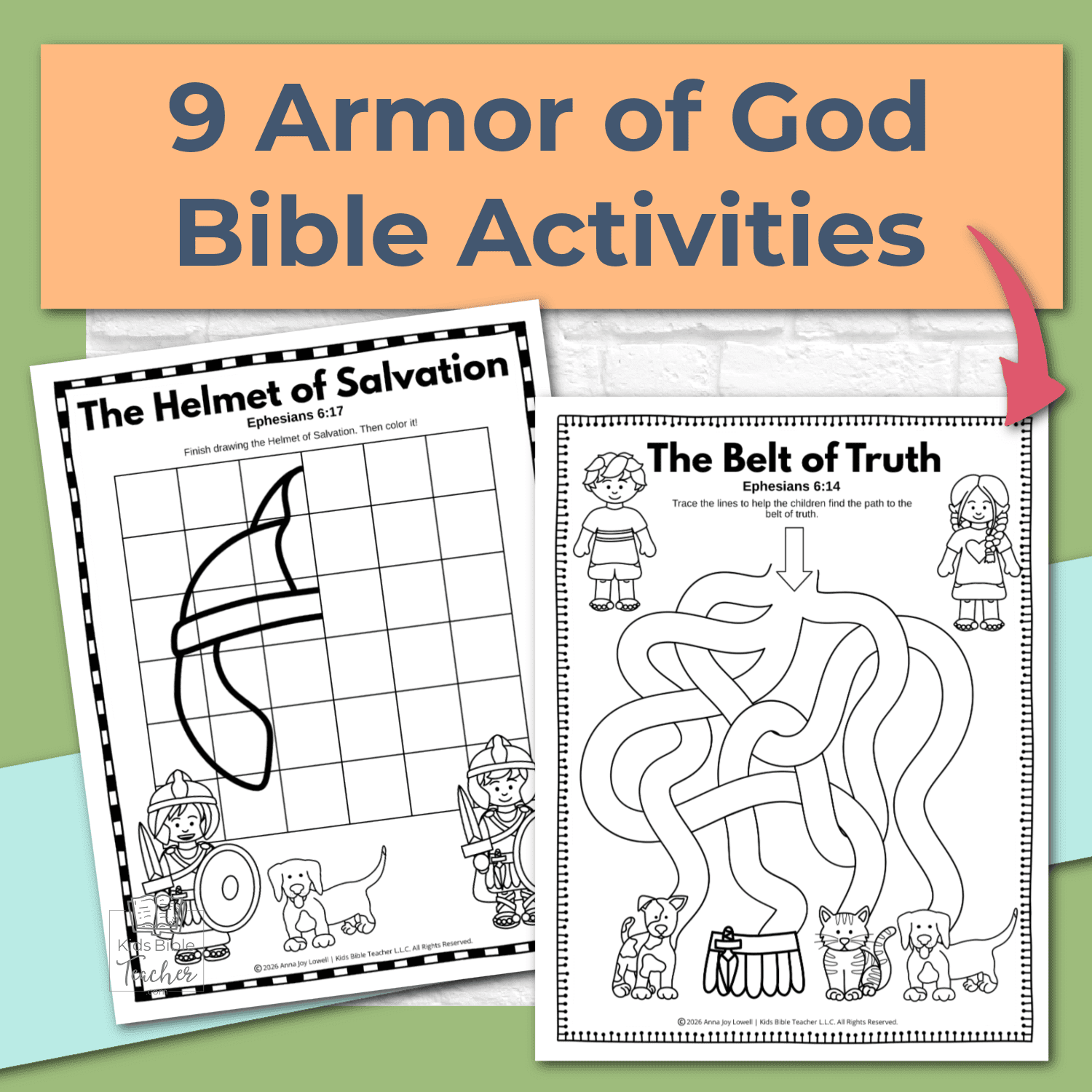 Armor of God Bible Activity Pages for Preschool–1st Grade (Ephesians 6)
