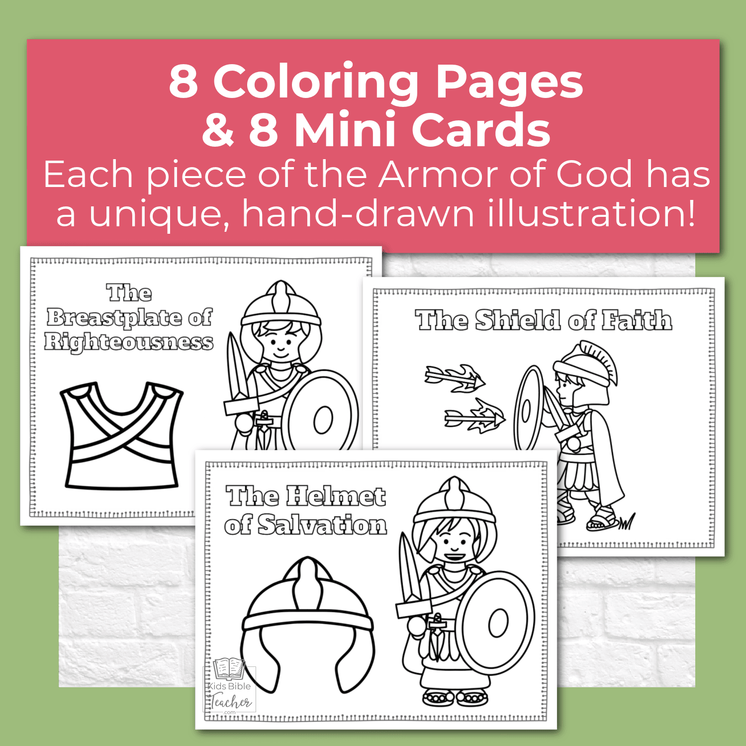 Armor of God Coloring Pages and Mini Cards