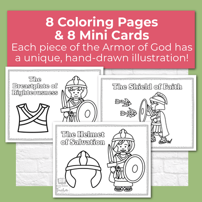 Armor of God Coloring Pages and Mini Cards