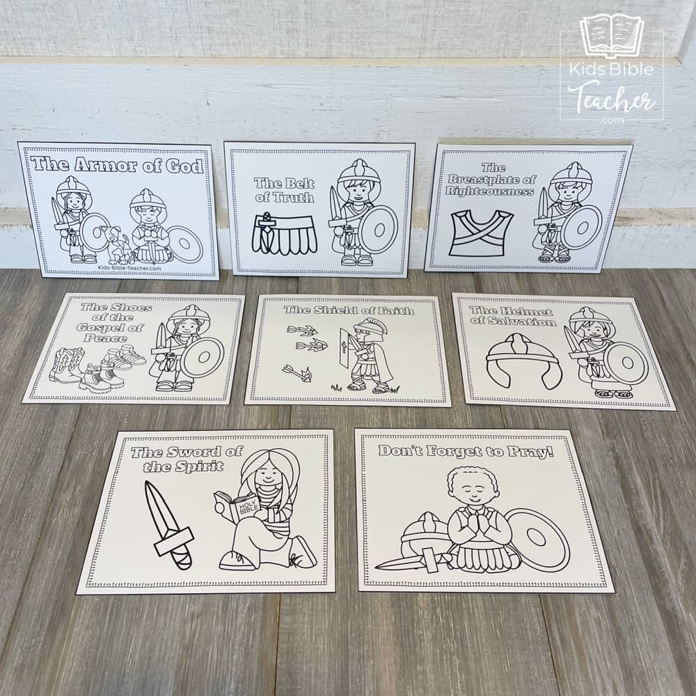 Armor of God Coloring Pages and Mini Cards
