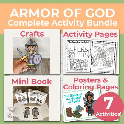 Armor of God Complete Activity Bundle for Kids (Ephesians 6:10–18)