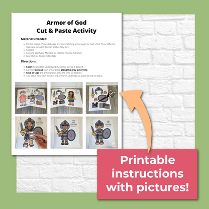 Armor of God Cut and Paste Bible Craft for Kids