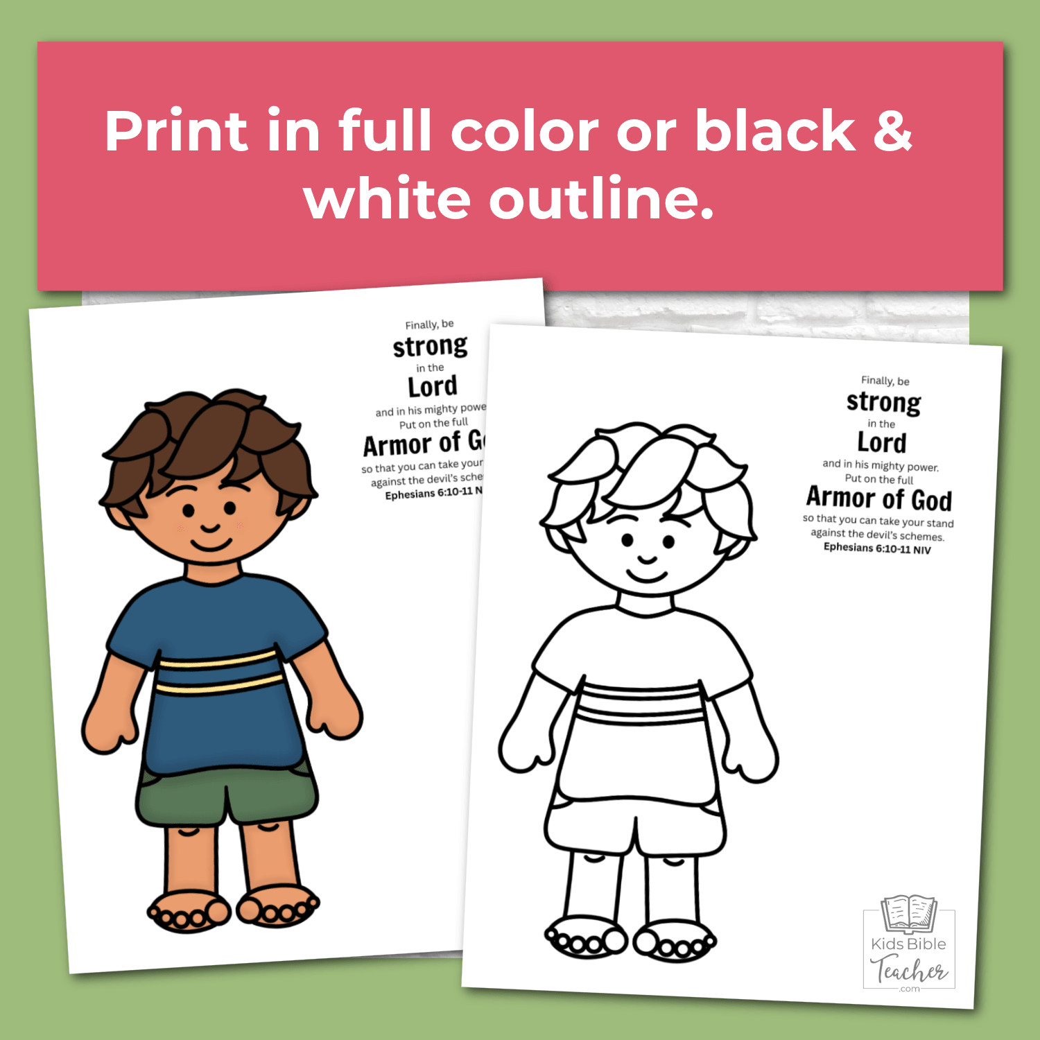 Armor of God Cut and Paste Bible Craft for Kids