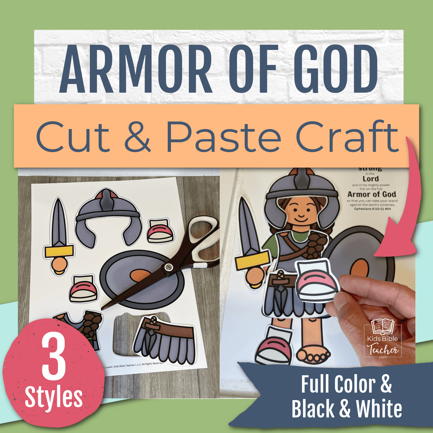 Armor of God Cut and Paste Bible Craft for Kids