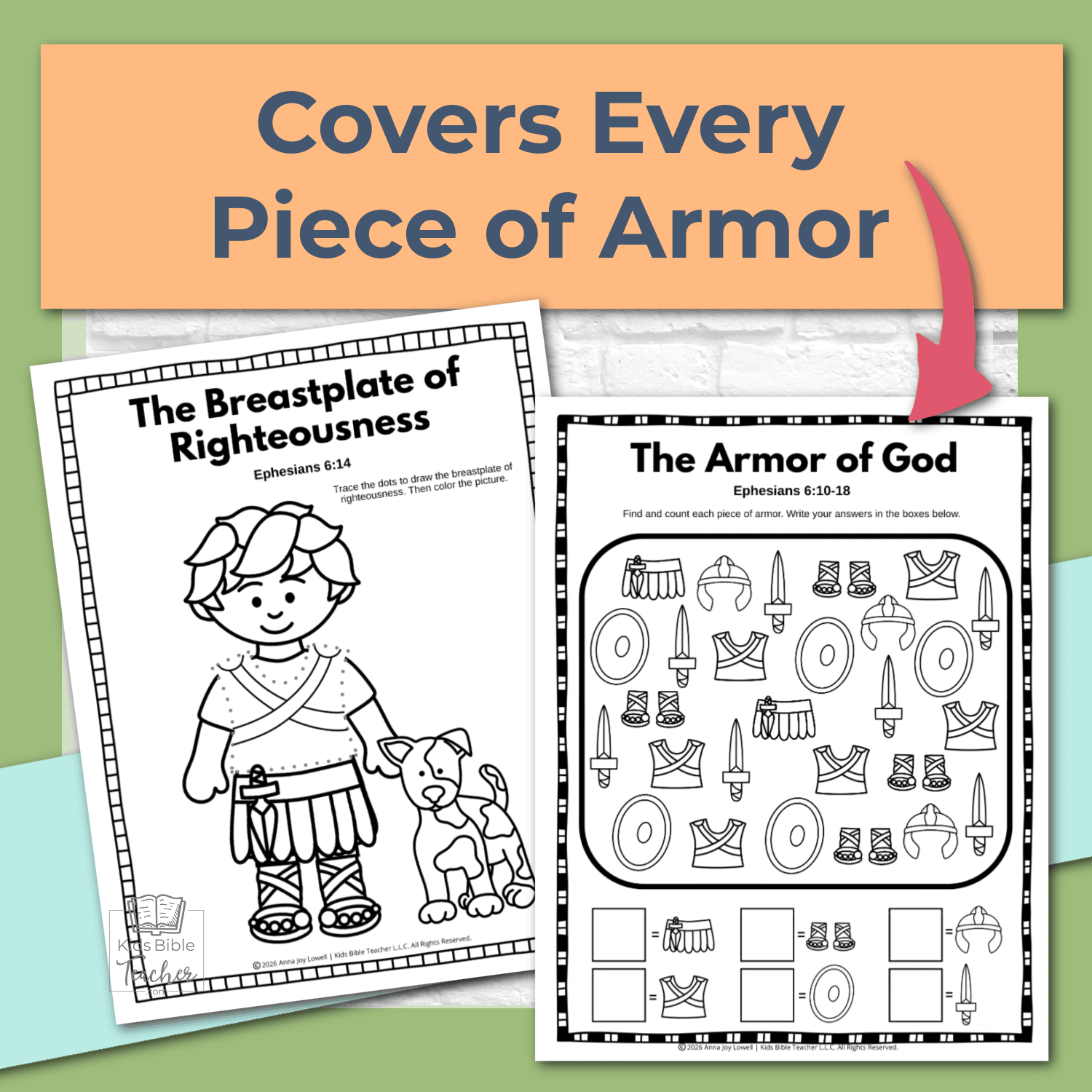 Armor of God Bible Activity Pages for Preschool–1st Grade (Ephesians 6)
