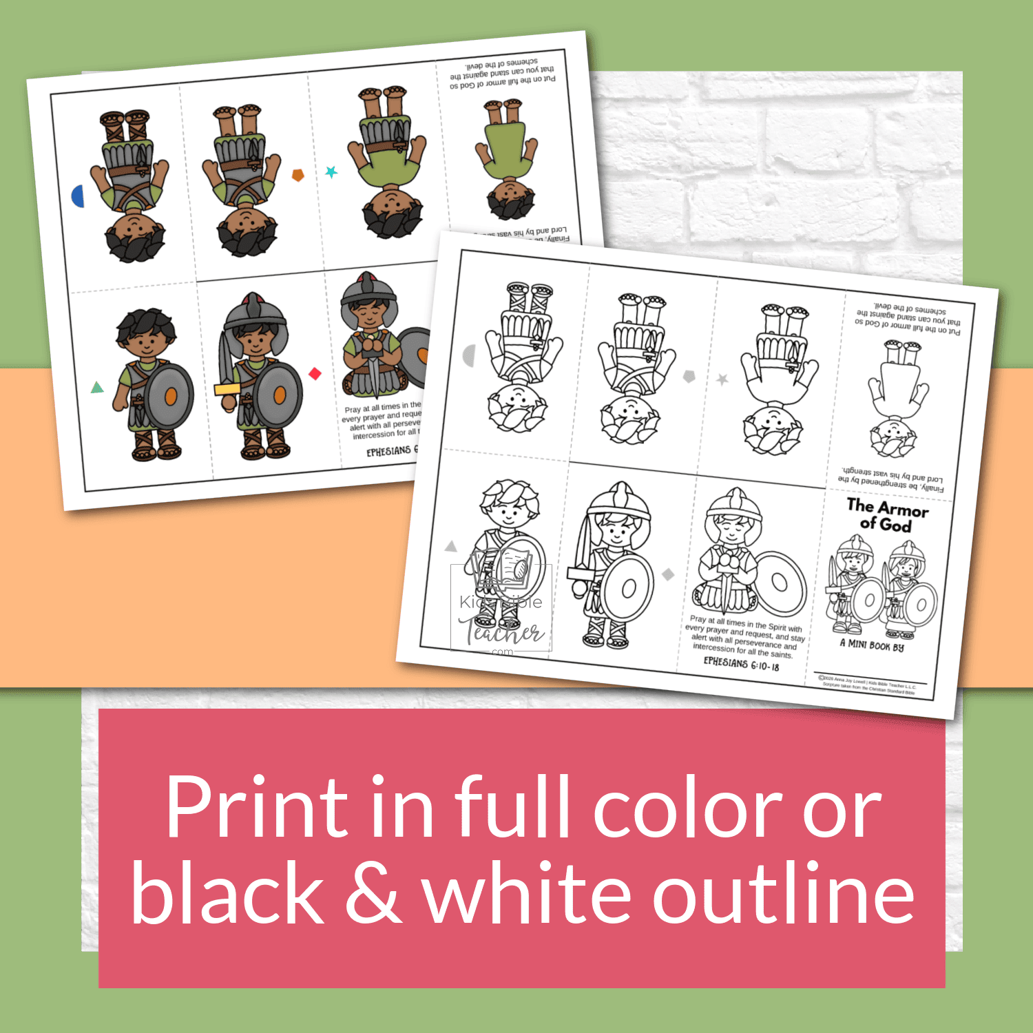 Armor of God Mini Book Craft for Kids