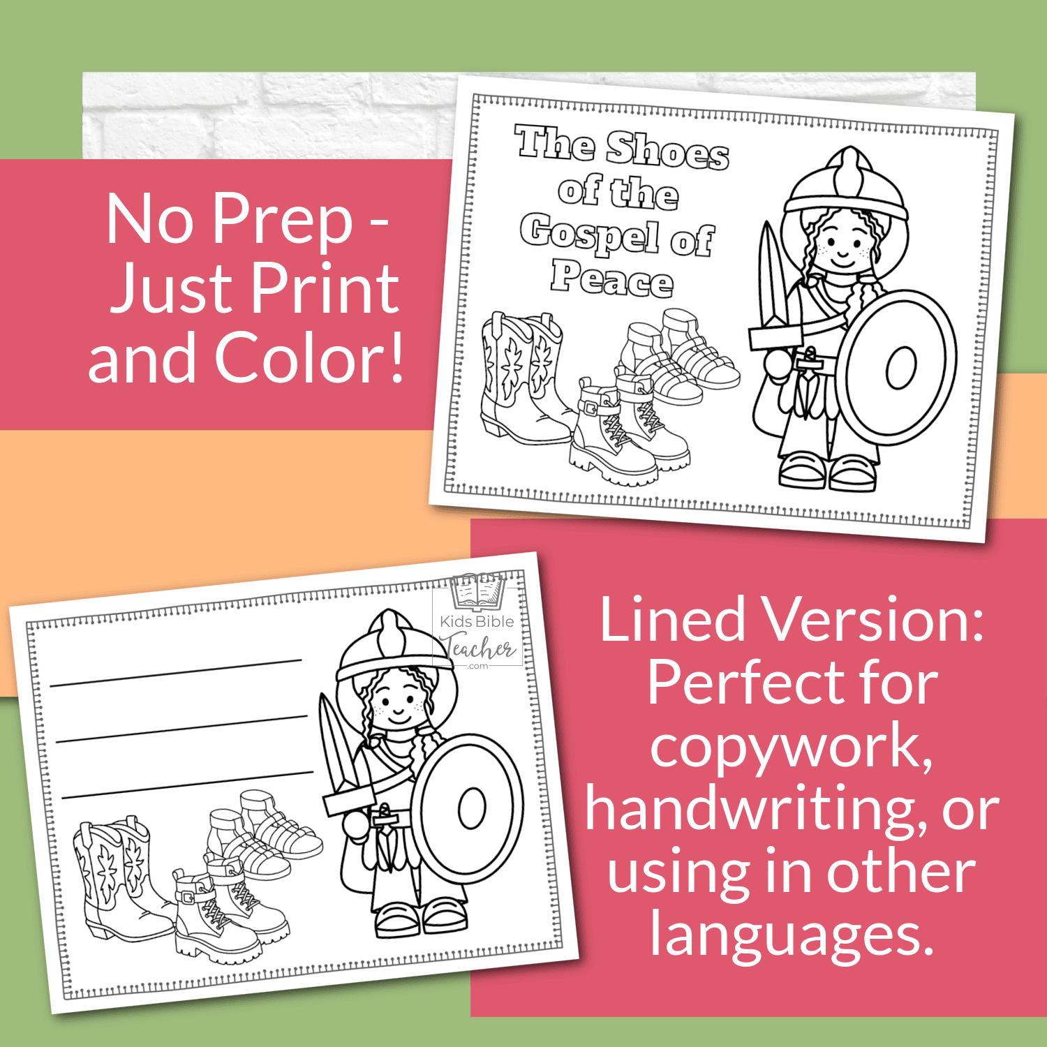 Armor of God Coloring Pages and Mini Cards