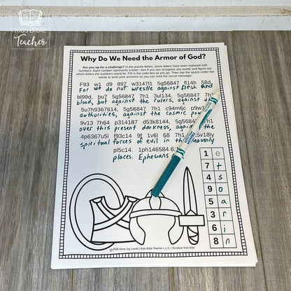Armor of God Bible Activity Pages for 2nd - 6th Graders - Ephesians 6:10-18