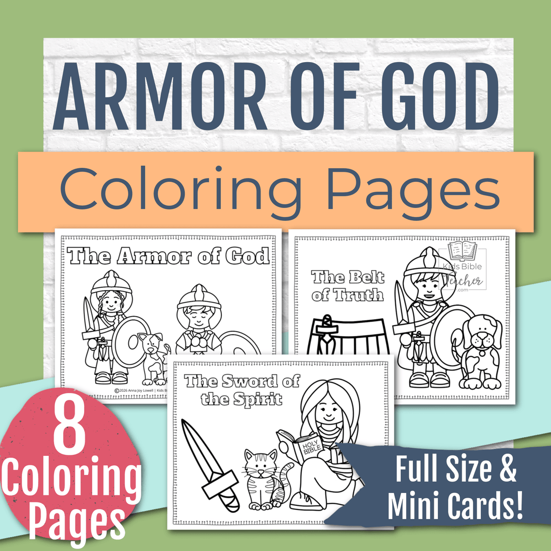 Armor of God Coloring Pages and Mini Cards