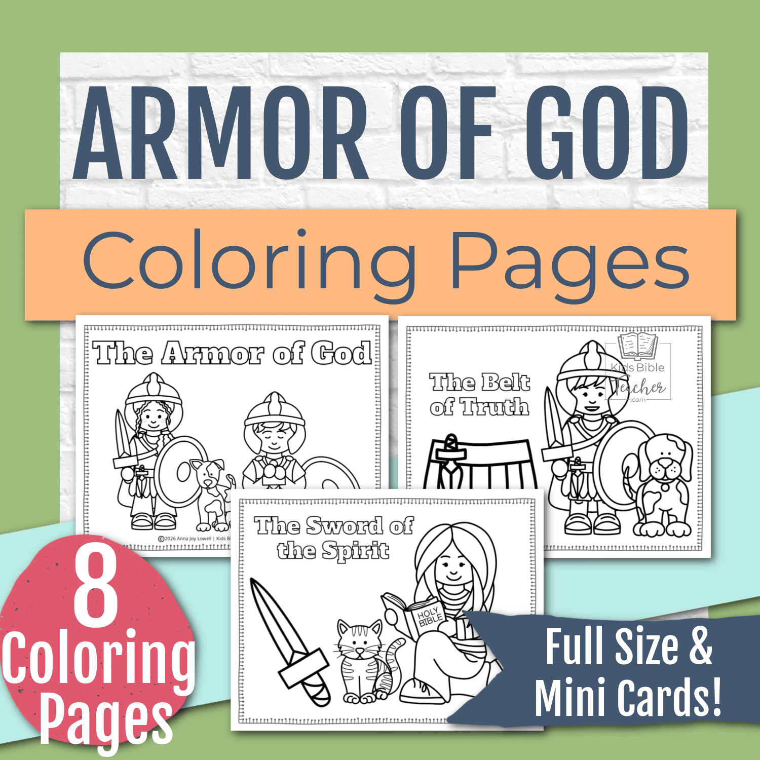 Armor of God Coloring Pages and Mini Cards